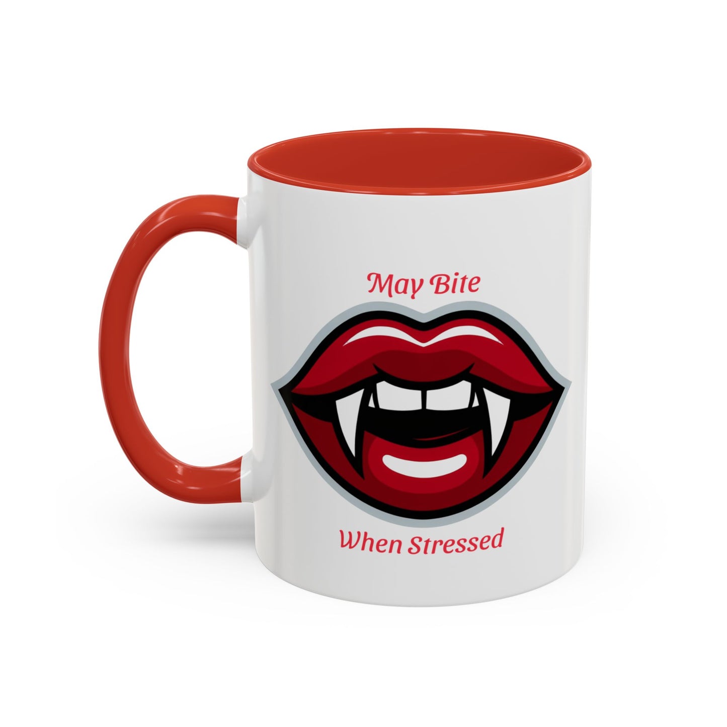 Vampire Bite Coffee Mug, Funny Gift, Halloween Mug, Office Fun, Stress Relief Cup, Gothic Design, Novelty Drinkware