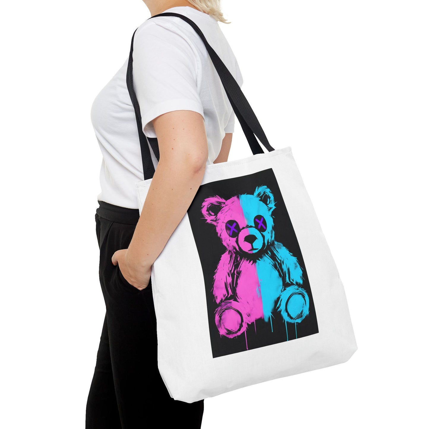 Vibrant Graphic Bear Tote Bag for Trendy Style, Eco-Friendly Shopping, Art Lovers' Gift, Fashion Statement, Everyday Use