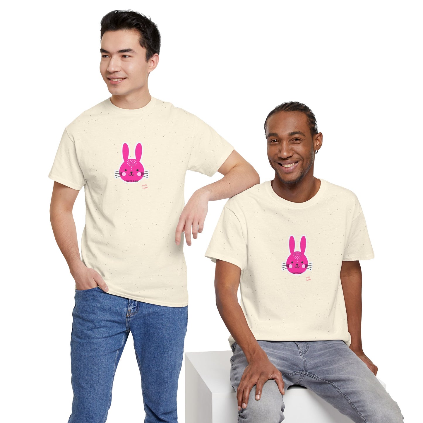 Sh*tebag Bunny Unisex Heavy Cotton Tee - Funny Graphic T-Shirt for Animal Lovers, Streetwear Fashion, Casual Wear, Lighthearted Style