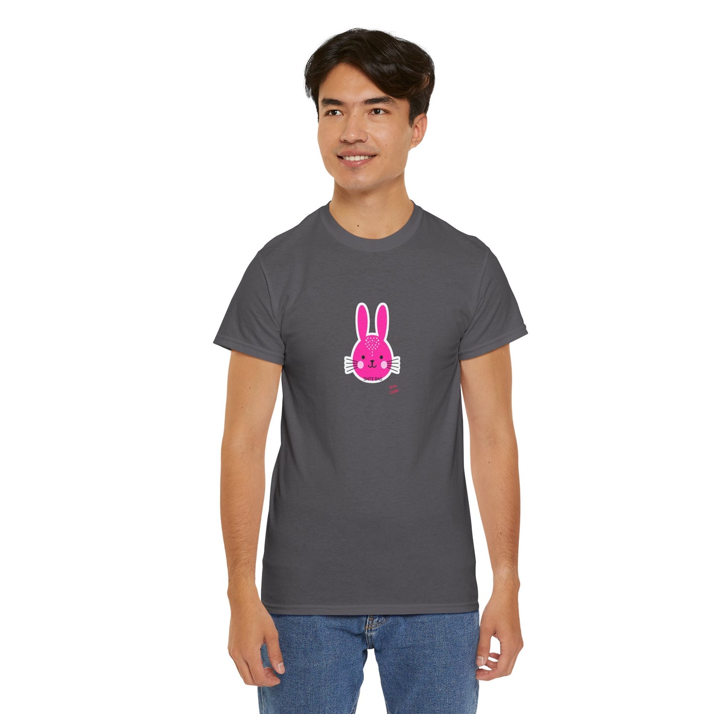 Sh*tebag Bunny Unisex Heavy Cotton Tee - Funny Graphic T-Shirt for Animal Lovers, Streetwear Fashion, Casual Wear, Lighthearted Style