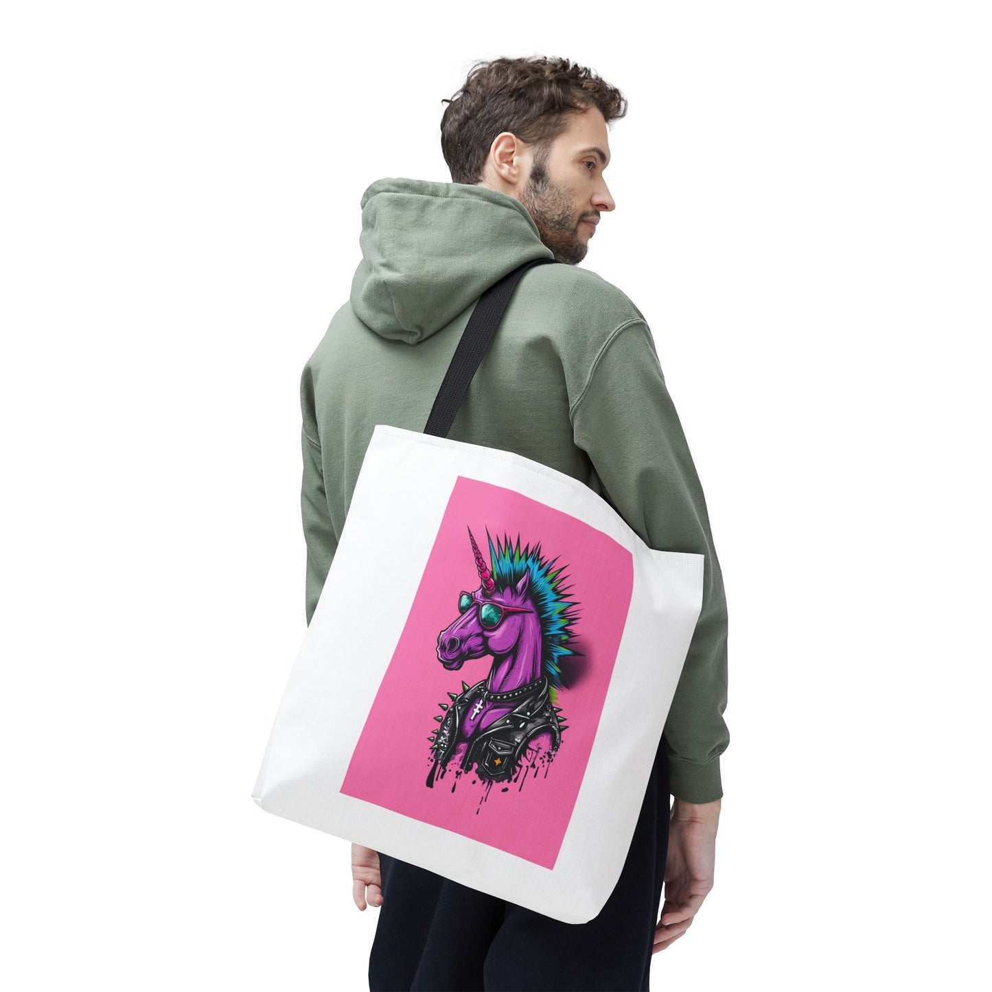 Punky Unicorn Tote Bag, Colourful Canvas Bag for Art Lovers, Perfect Gift for Birthdays, Pride, and Everyday Use