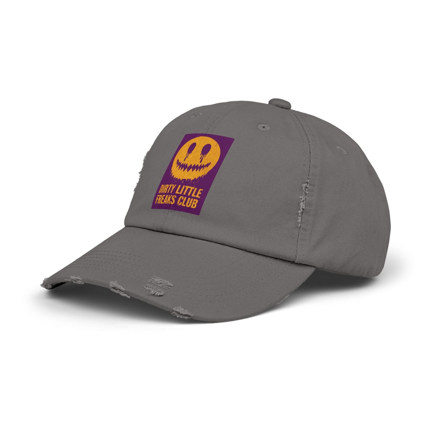 Distressed Cap: Dirty Little Freaks Club | Trendy Hat for Halloween, Vintage Vibe, Unisex Gift, Streetwear Style, Casual Accessory