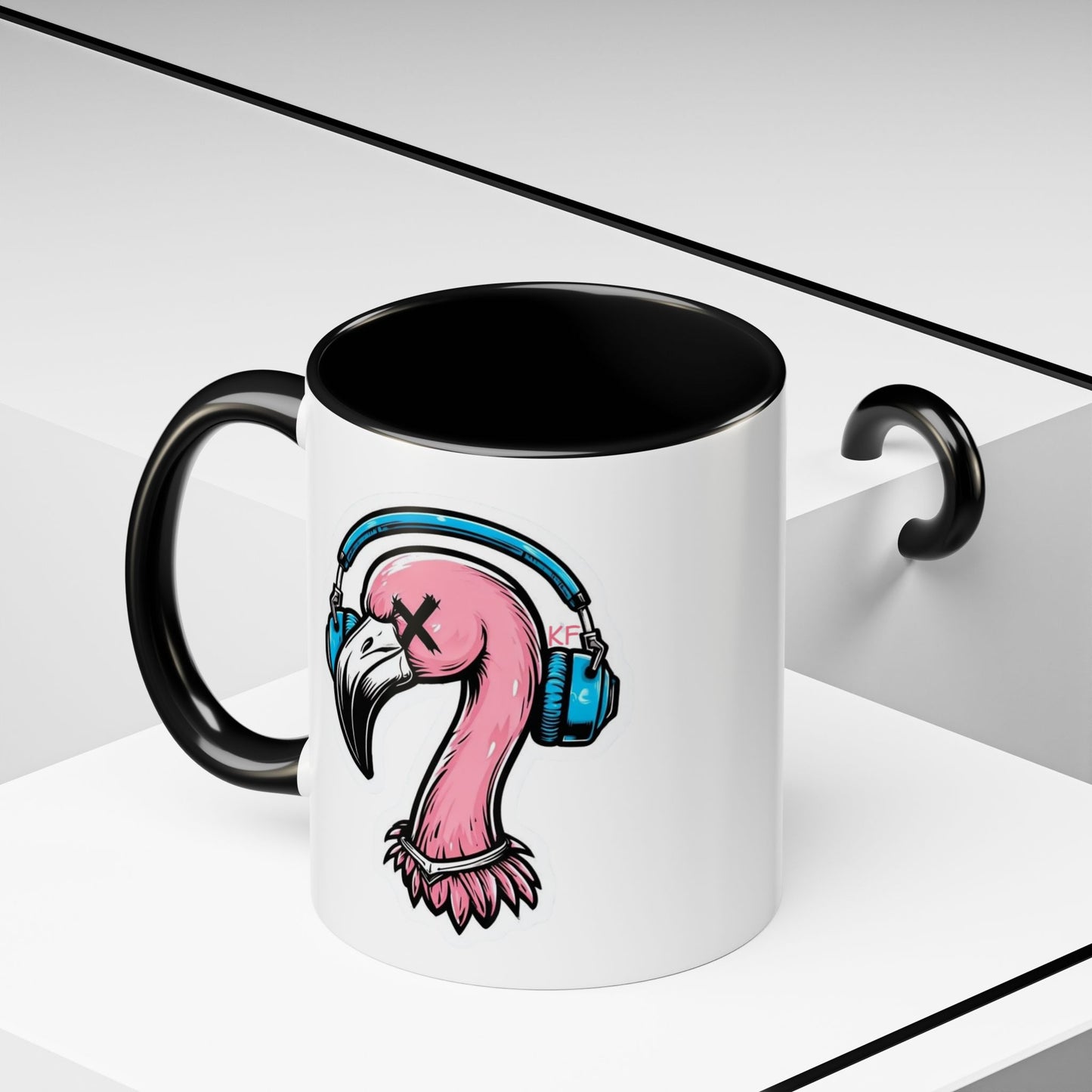 Vibrant Kitschy Flamingo Coffee Mug, Fun Gift for Music Lovers, Stylish Tea Mug, Tropical Drinkware, Unique Housewarming Present