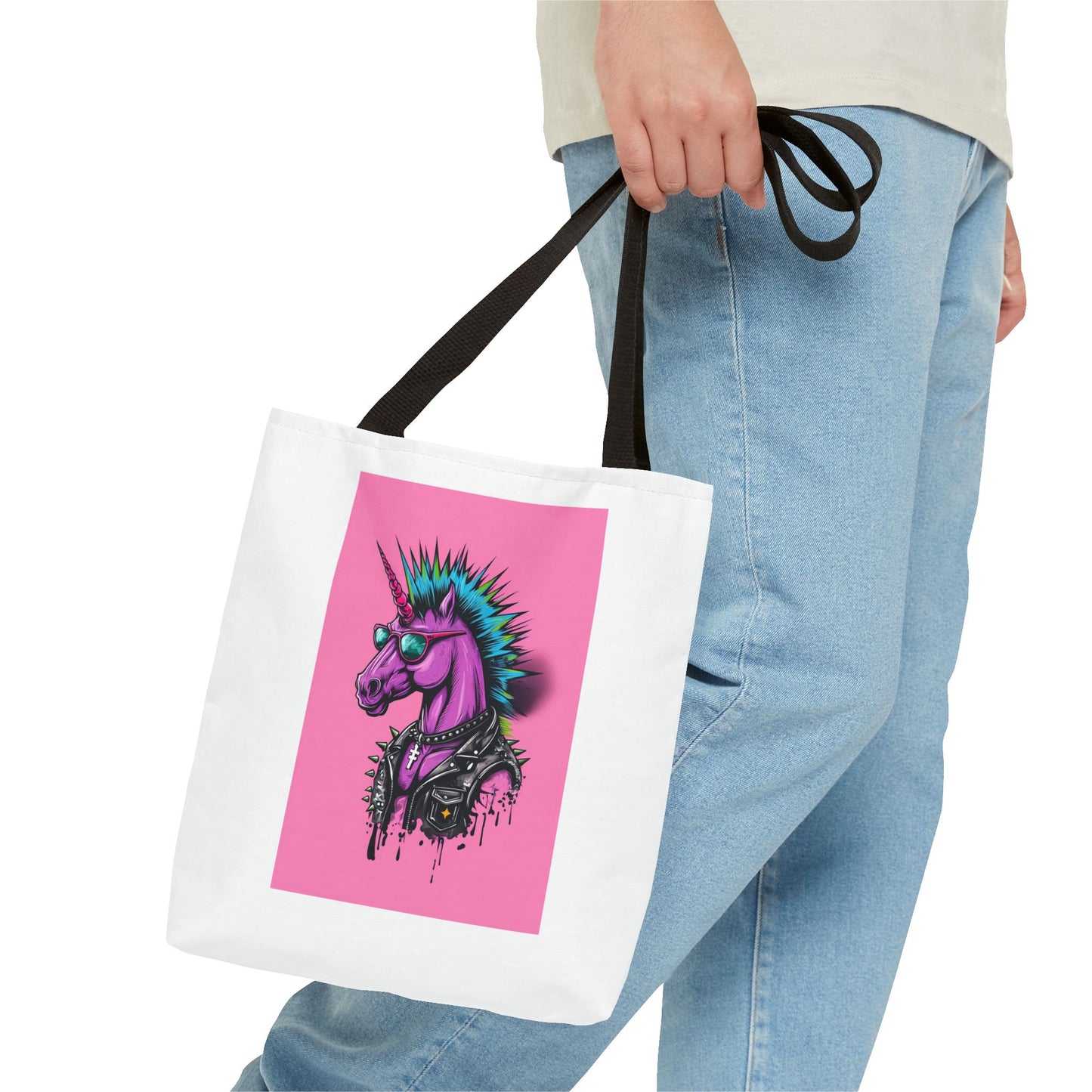 Punky Unicorn Tote Bag, Colourful Canvas Bag for Art Lovers, Perfect Gift for Birthdays, Pride, and Everyday Use