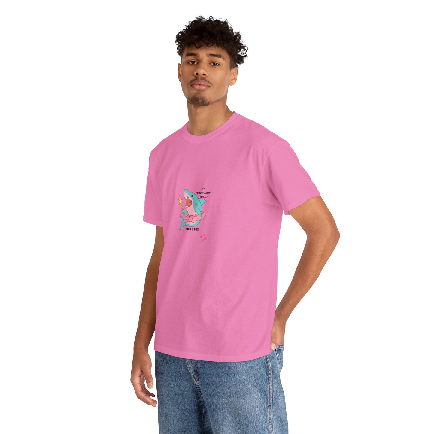 Funny Graphic Shark Tee for Creatives, Unisex Heavy Cotton Shirt, Positive Vibes T-Shirt, Gift for Art Lovers, Spring Fashion Wear