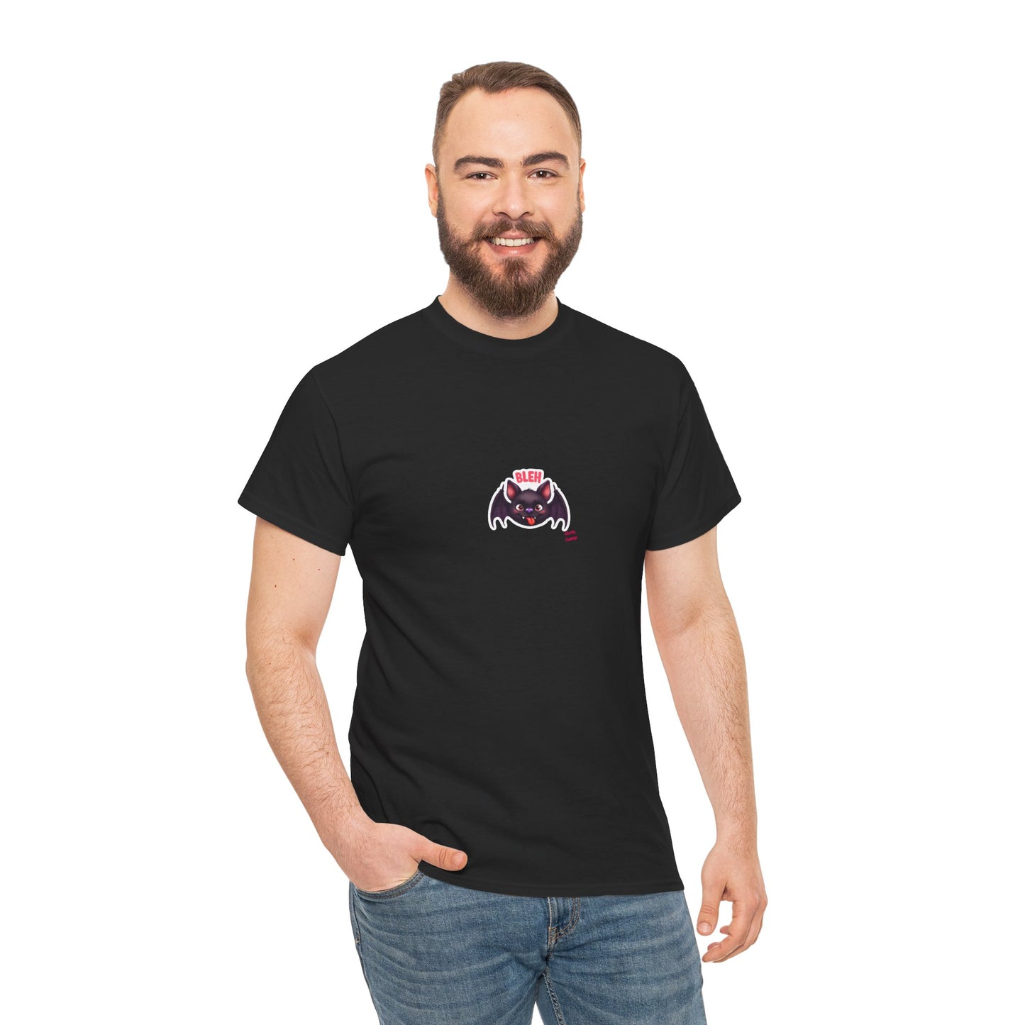 Cute Bat Graphic Unisex Heavy Cotton Tee, Halloween Shirt, Spooky Graphic Tee, Gift for Bat Lovers, Casual Wear, Fall Fashion