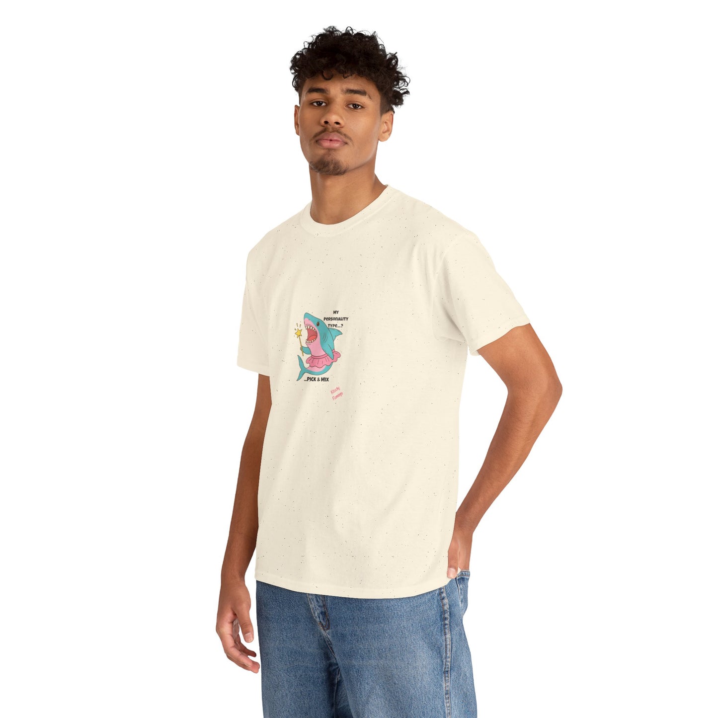 Funny Graphic Shark Tee for Creatives, Unisex Heavy Cotton Shirt, Positive Vibes T-Shirt, Gift for Art Lovers, Spring Fashion Wear