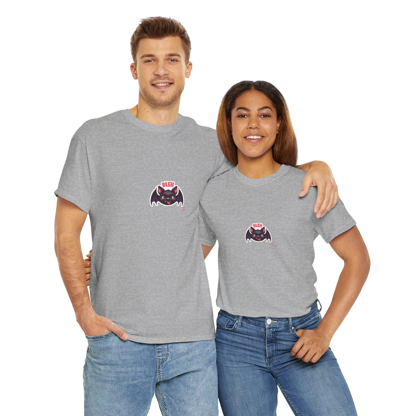 Cute Bat Graphic Unisex Heavy Cotton Tee, Halloween Shirt, Spooky Graphic Tee, Gift for Bat Lovers, Casual Wear, Fall Fashion