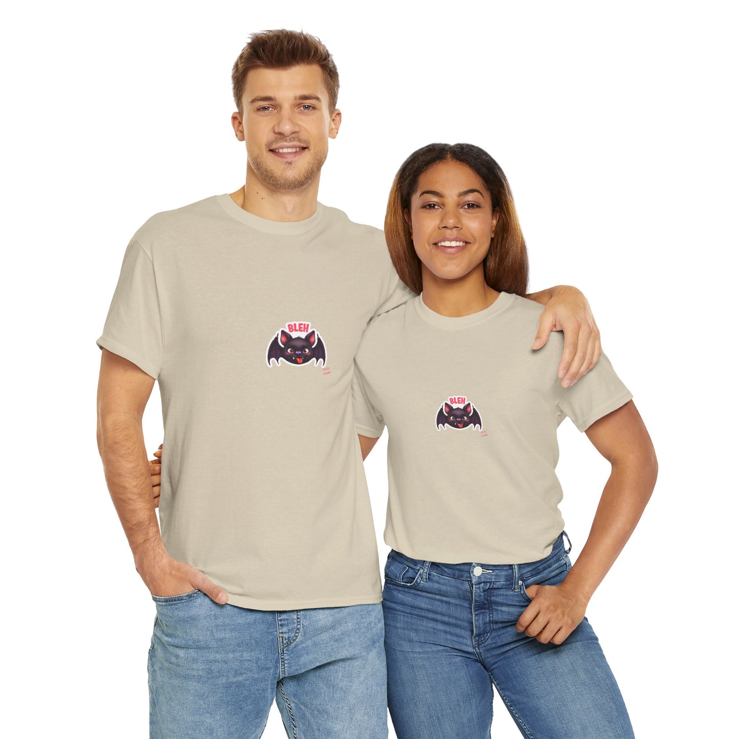 Cute Bat Graphic Unisex Heavy Cotton Tee, Halloween Shirt, Spooky Graphic Tee, Gift for Bat Lovers, Casual Wear, Fall Fashion