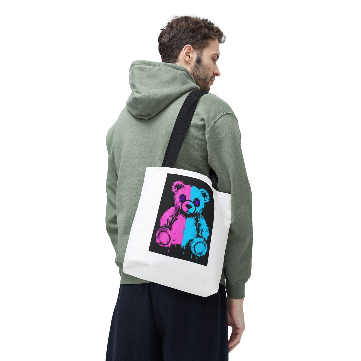 Vibrant Graphic Bear Tote Bag for Trendy Style, Eco-Friendly Shopping, Art Lovers' Gift, Fashion Statement, Everyday Use