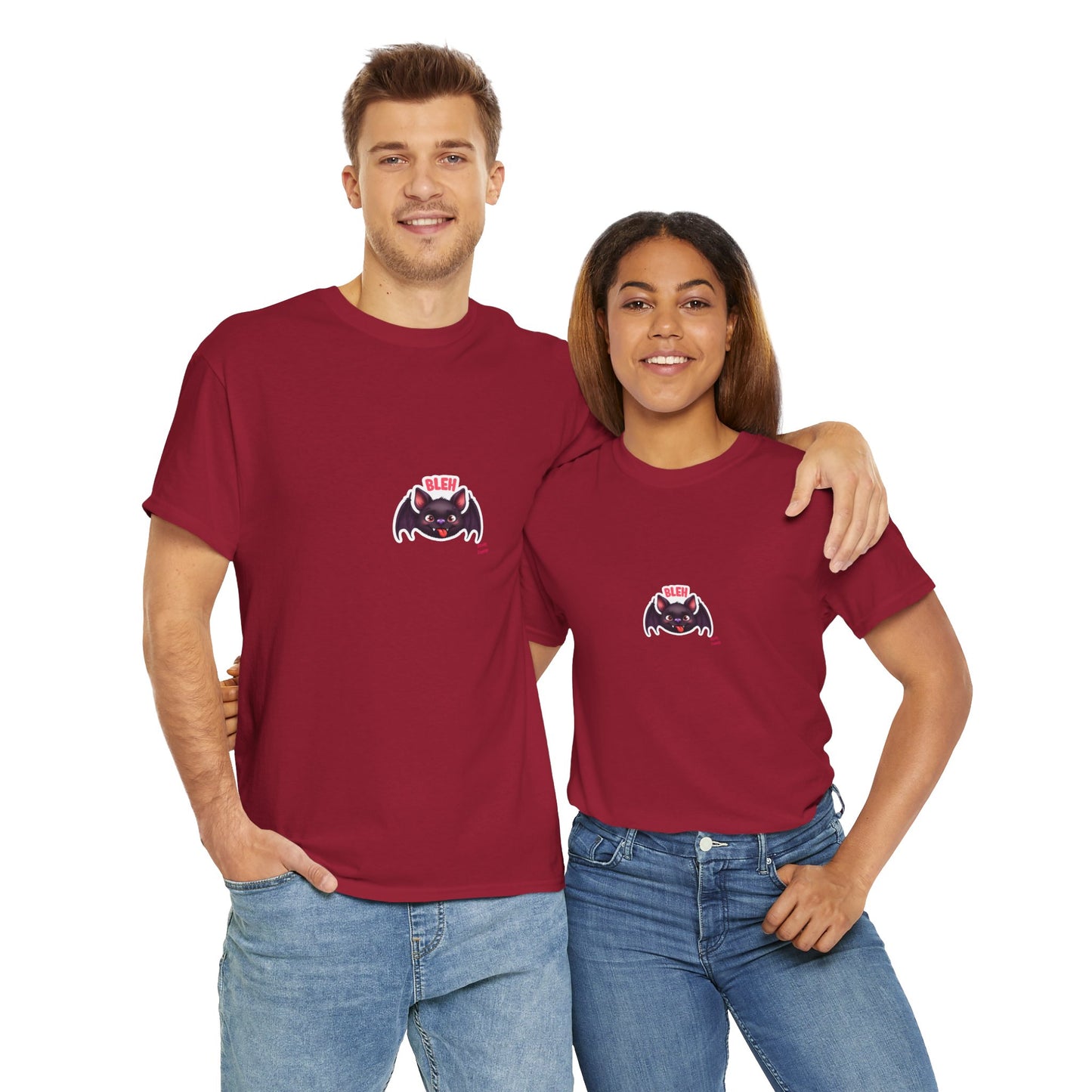 Cute Bat Graphic Unisex Heavy Cotton Tee, Halloween Shirt, Spooky Graphic Tee, Gift for Bat Lovers, Casual Wear, Fall Fashion