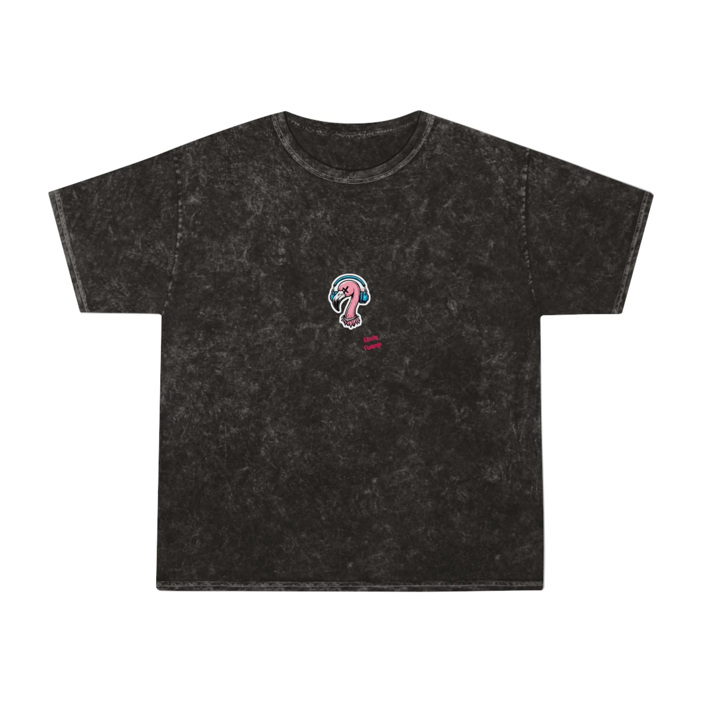 Unisex Mineral Wash T-Shirt with Funky Kitschy Flamingo Design, Casual Tee, Summer Outfit, Gift for Beach Lovers, Streetwear Fashion