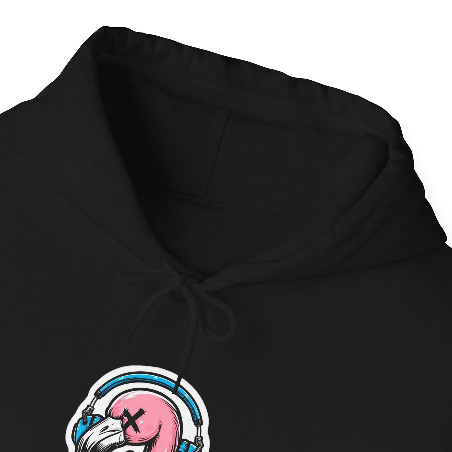 Kitschy Flamingo Hoodie, Cosy Flamingo Sweatshirt, Street Vibes Apparel, Gift for Music Lovers, Beach Style Clothing