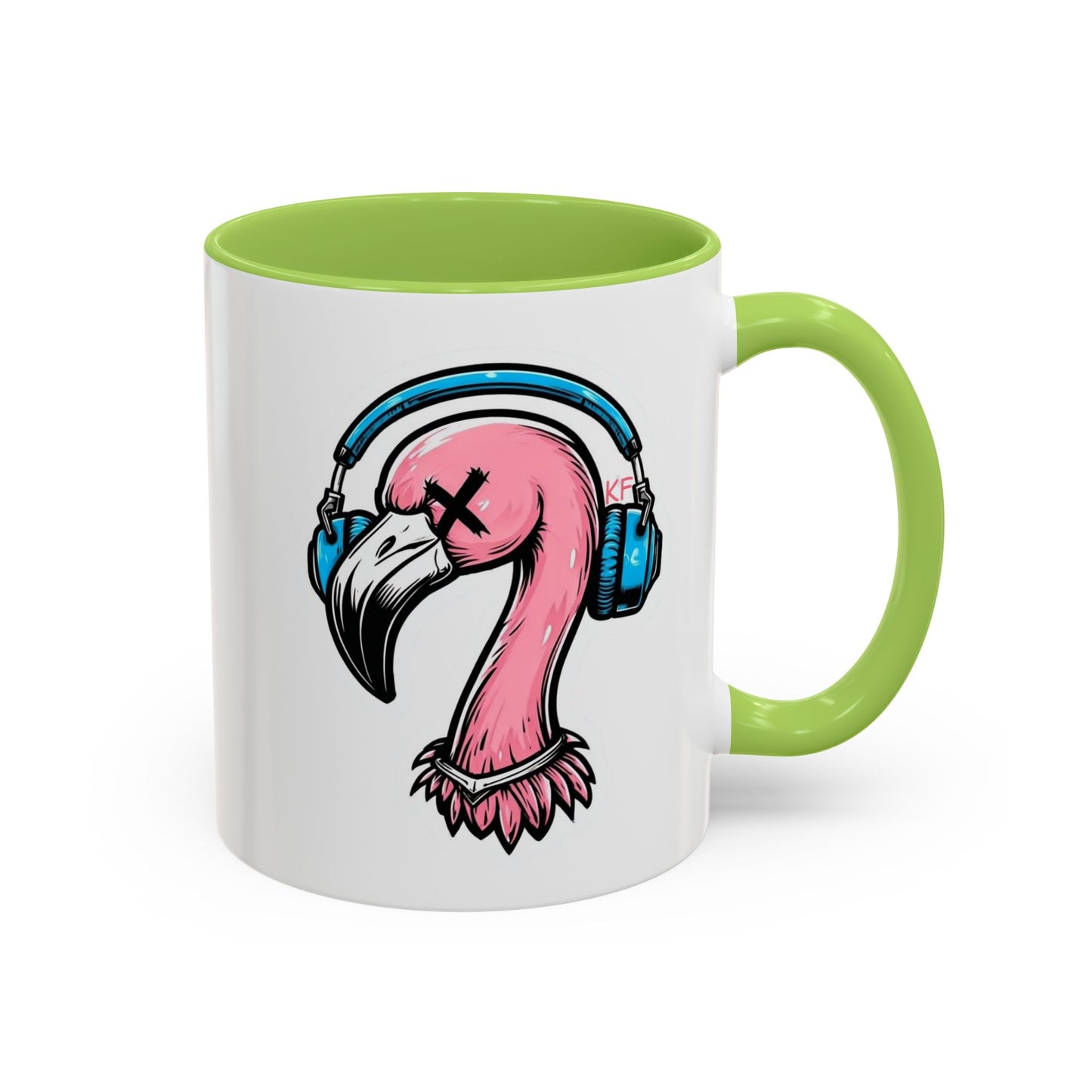 Vibrant Kitschy Flamingo Coffee Mug, Fun Gift for Music Lovers, Stylish Tea Mug, Tropical Drinkware, Unique Housewarming Present