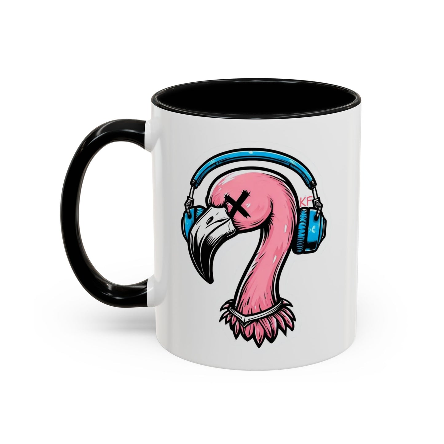 Vibrant Kitschy Flamingo Coffee Mug, Fun Gift for Music Lovers, Stylish Tea Mug, Tropical Drinkware, Unique Housewarming Present