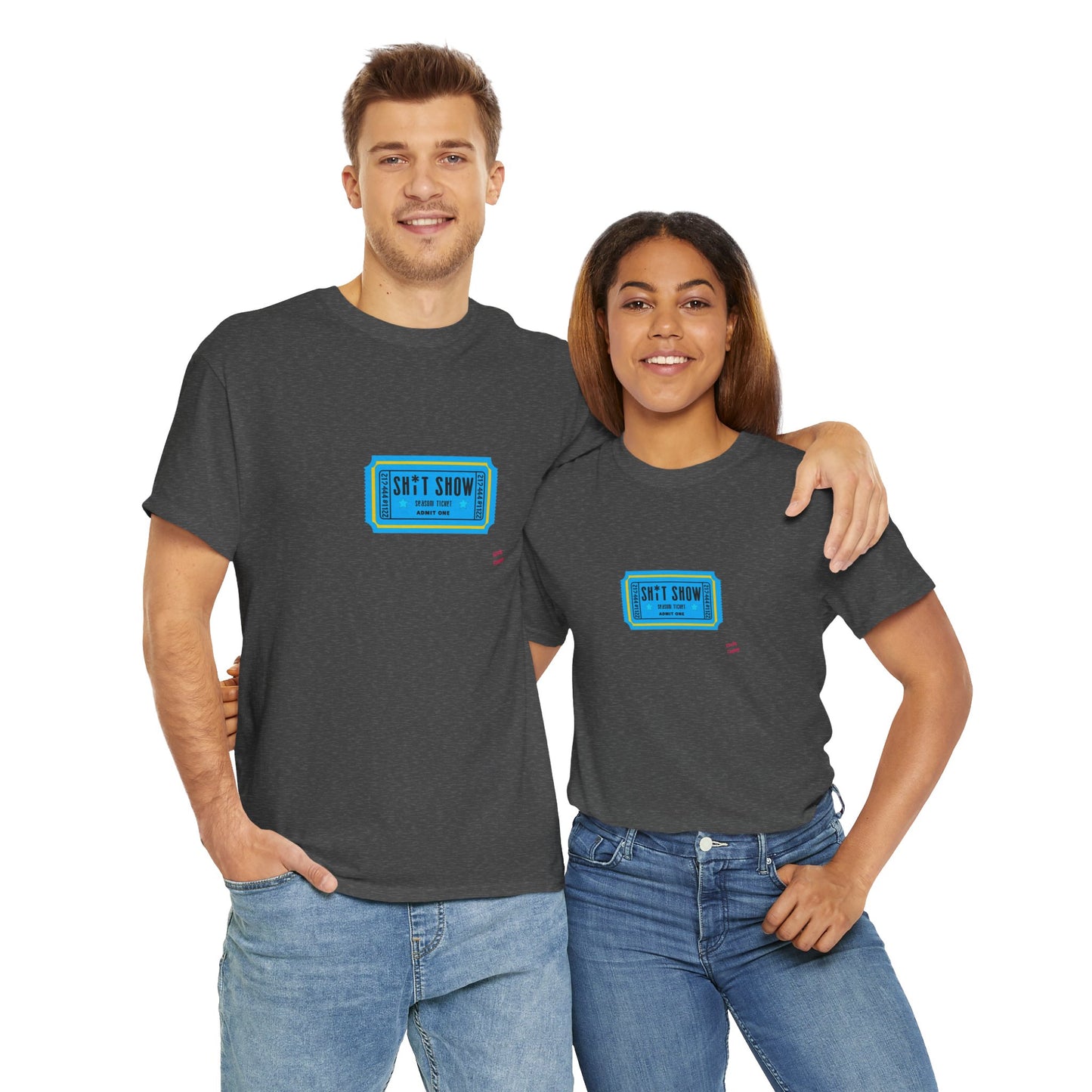 Vintage-Inspired Movie Ticket Graphic Tee, Unisex Heavy Cotton Tee, Retro Movie Night Shirt, Trendy Casual Wear, Gift for Him/Her