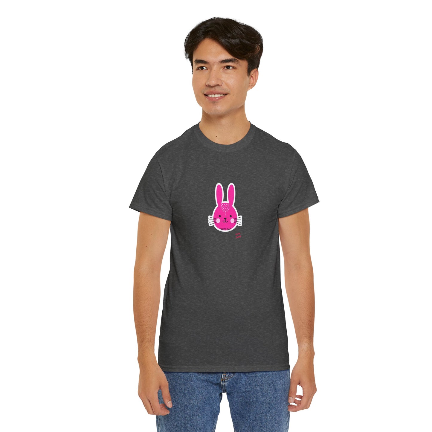 Sh*tebag Bunny Unisex Heavy Cotton Tee - Funny Graphic T-Shirt for Animal Lovers, Streetwear Fashion, Casual Wear, Lighthearted Style