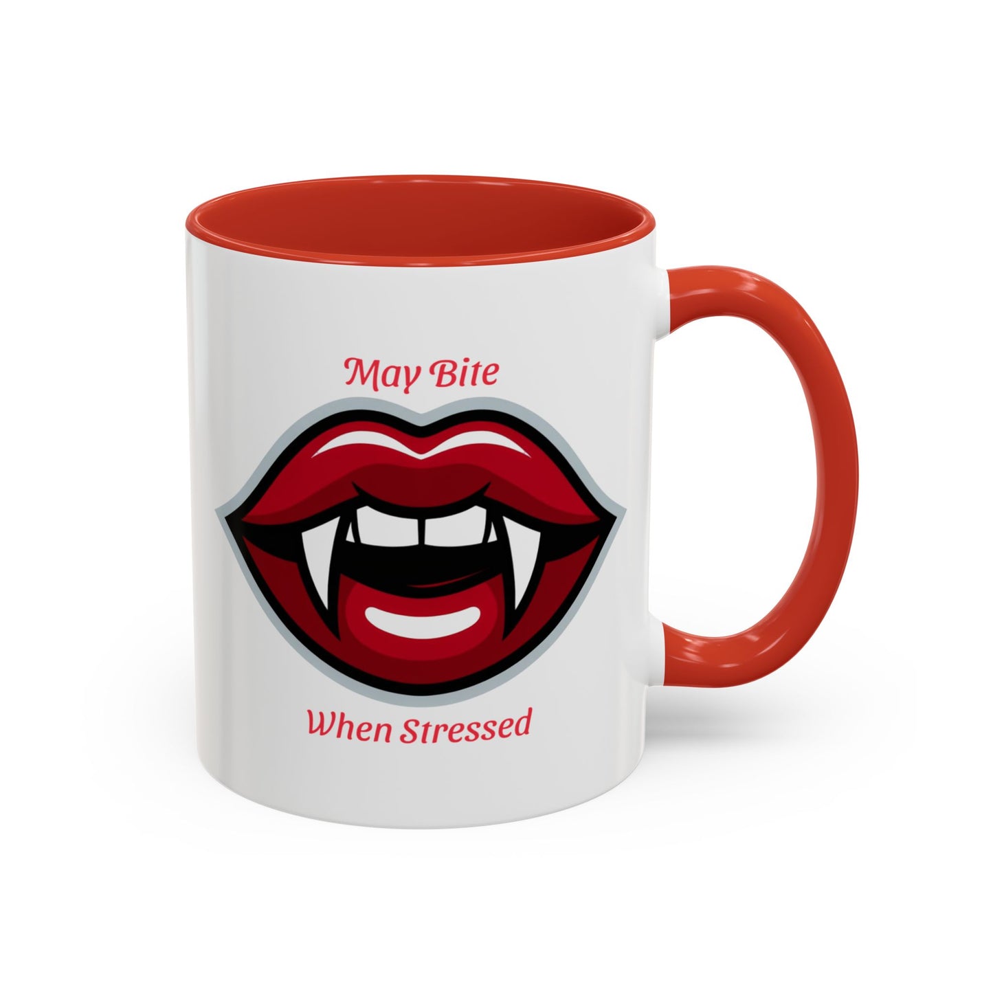 Vampire Bite Coffee Mug, Funny Gift, Halloween Mug, Office Fun, Stress Relief Cup, Gothic Design, Novelty Drinkware