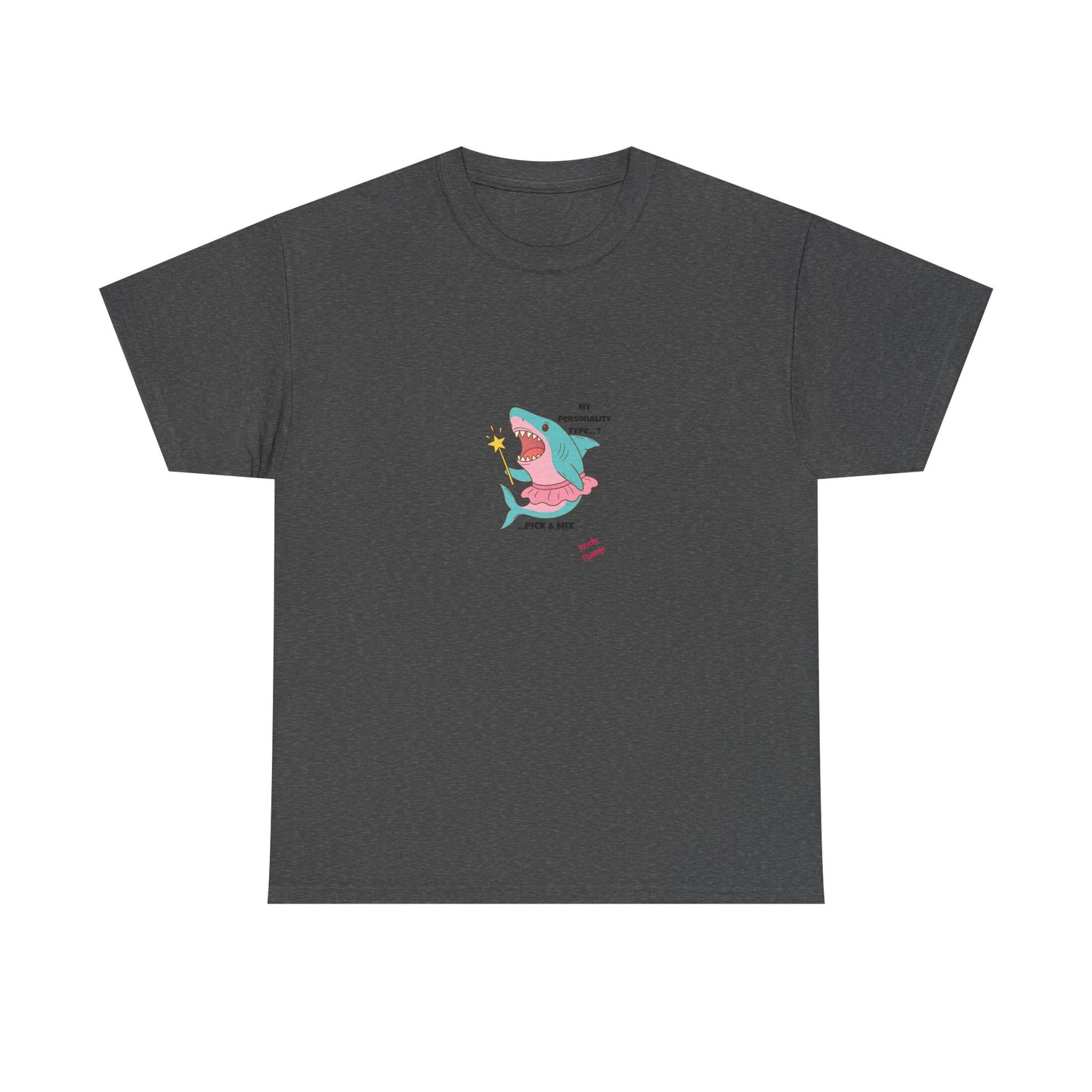 Funny Graphic Shark Tee for Creatives, Unisex Heavy Cotton Shirt, Positive Vibes T-Shirt, Gift for Art Lovers, Spring Fashion Wear