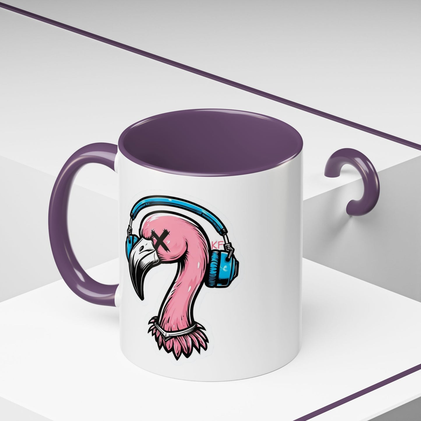 Vibrant Kitschy Flamingo Coffee Mug, Fun Gift for Music Lovers, Stylish Tea Mug, Tropical Drinkware, Unique Housewarming Present