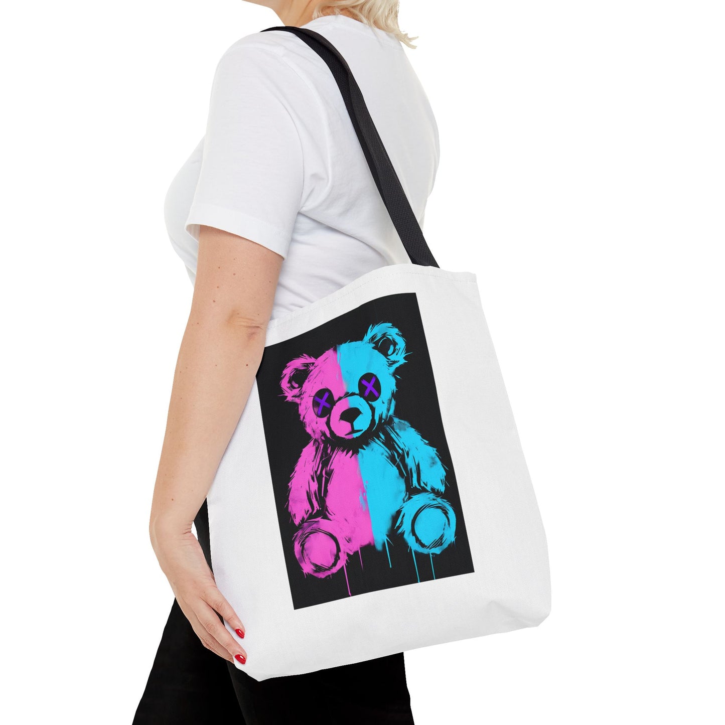 Vibrant Graphic Bear Tote Bag for Trendy Style, Eco-Friendly Shopping, Art Lovers' Gift, Fashion Statement, Everyday Use