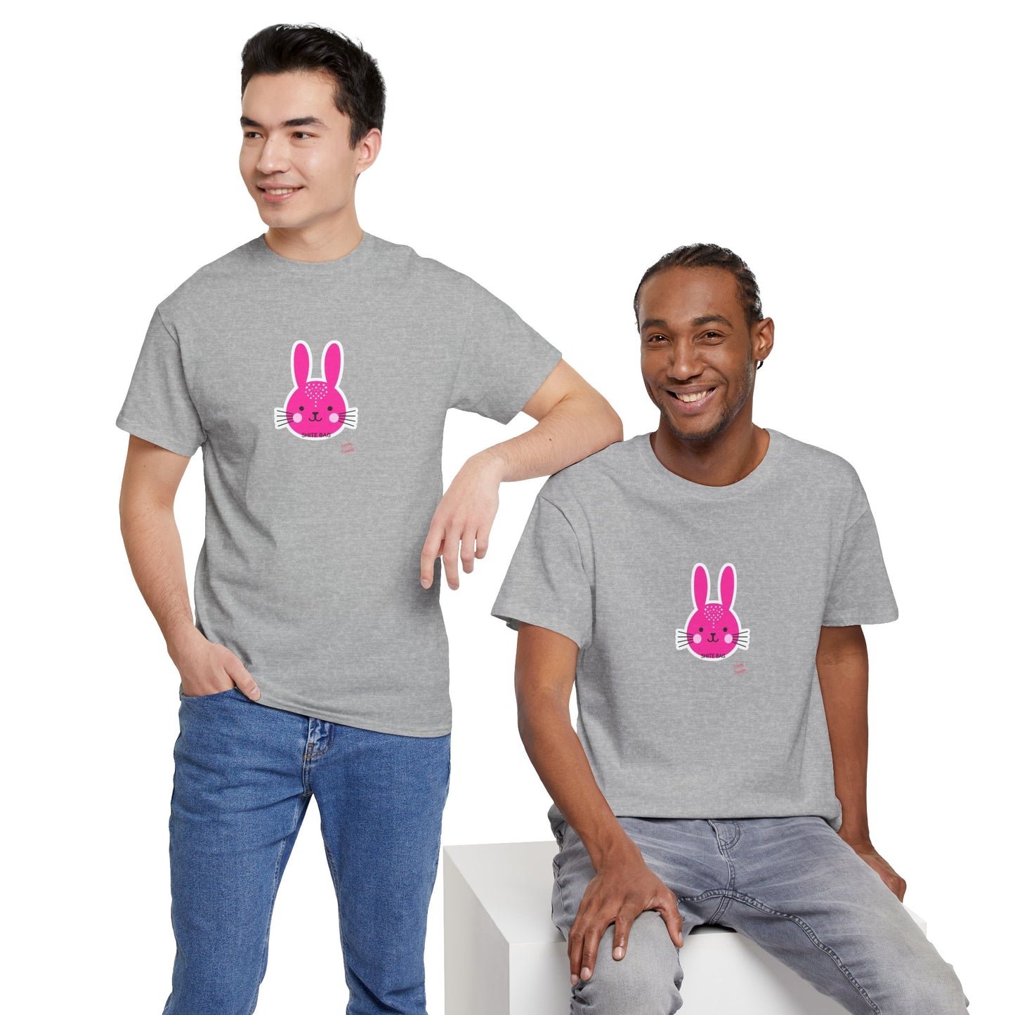 Sh*tebag Bunny Unisex Heavy Cotton Tee - Funny Graphic T-Shirt for Animal Lovers, Streetwear Fashion, Casual Wear, Lighthearted Style
