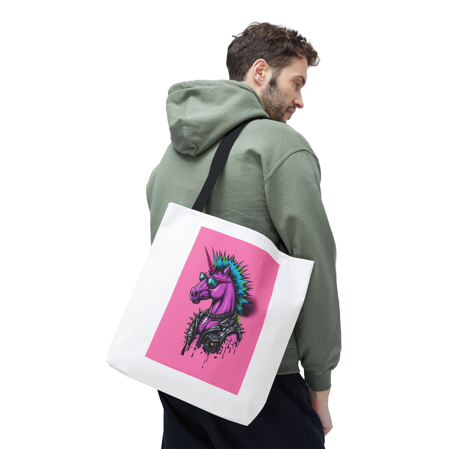 Punky Unicorn Tote Bag, Colourful Canvas Bag for Art Lovers, Perfect Gift for Birthdays, Pride, and Everyday Use