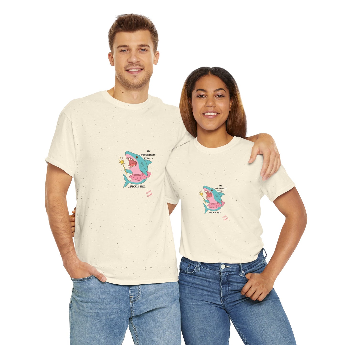 Funny Graphic Shark Tee for Creatives, Unisex Heavy Cotton Shirt, Positive Vibes T-Shirt, Gift for Art Lovers, Spring Fashion Wear