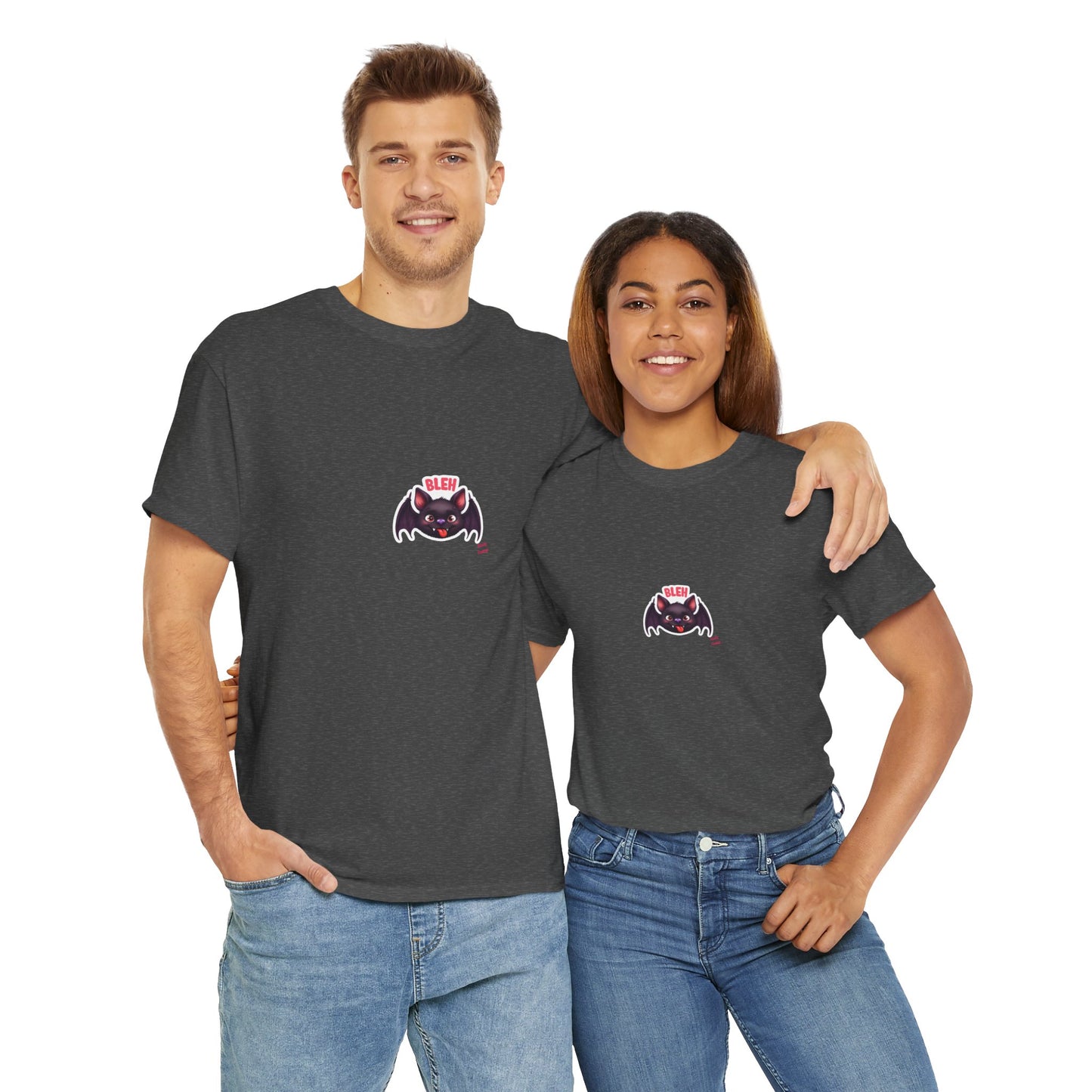 Cute Bat Graphic Unisex Heavy Cotton Tee, Halloween Shirt, Spooky Graphic Tee, Gift for Bat Lovers, Casual Wear, Fall Fashion