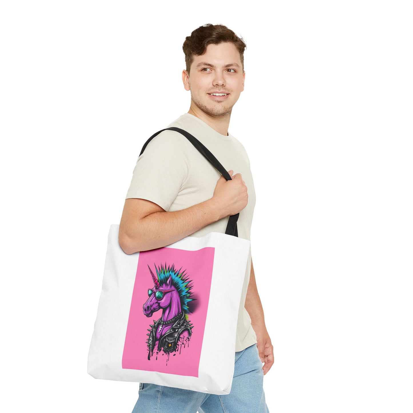 Punky Unicorn Tote Bag, Colourful Canvas Bag for Art Lovers, Perfect Gift for Birthdays, Pride, and Everyday Use