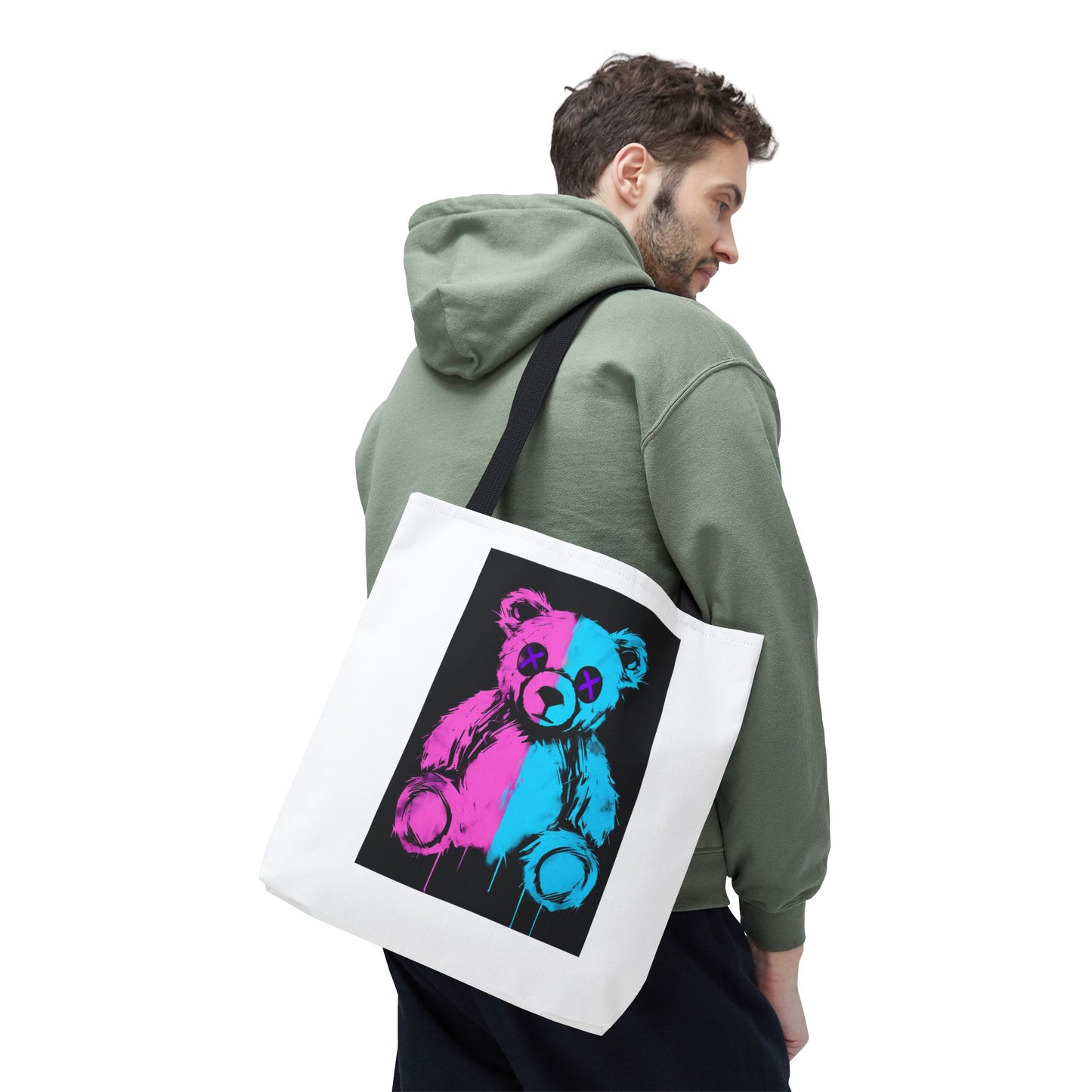 Vibrant Graphic Bear Tote Bag for Trendy Style, Eco-Friendly Shopping, Art Lovers' Gift, Fashion Statement, Everyday Use