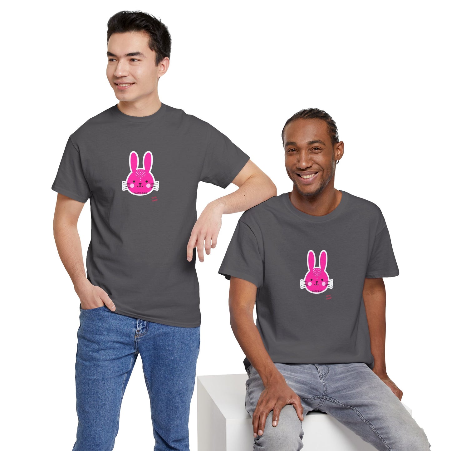 Sh*tebag Bunny Unisex Heavy Cotton Tee - Funny Graphic T-Shirt for Animal Lovers, Streetwear Fashion, Casual Wear, Lighthearted Style