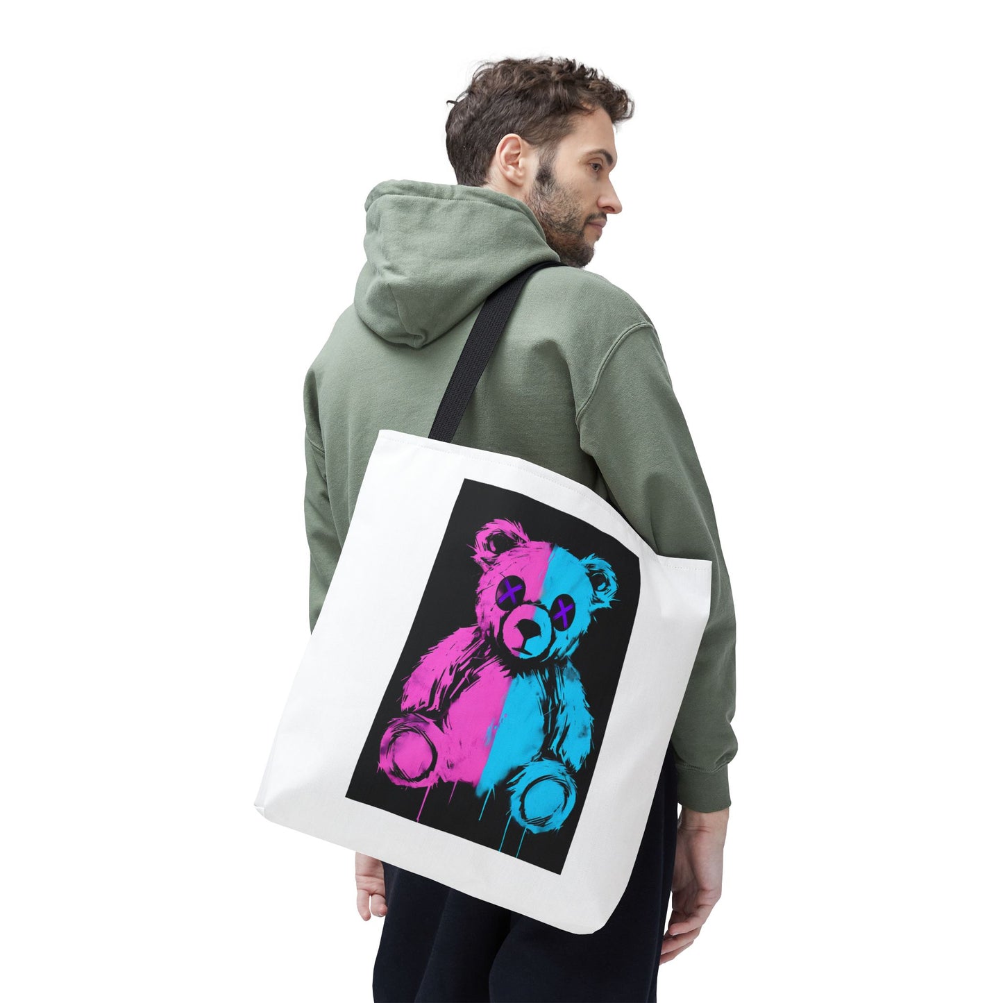 Vibrant Graphic Bear Tote Bag for Trendy Style, Eco-Friendly Shopping, Art Lovers' Gift, Fashion Statement, Everyday Use