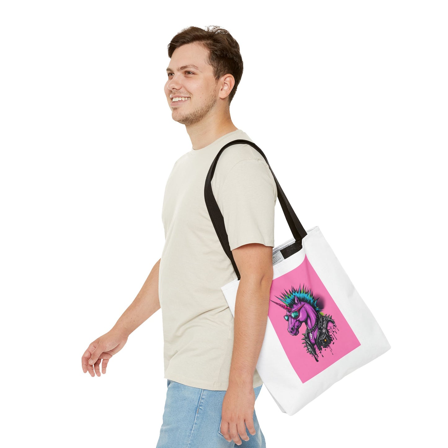 Punky Unicorn Tote Bag, Colourful Canvas Bag for Art Lovers, Perfect Gift for Birthdays, Pride, and Everyday Use