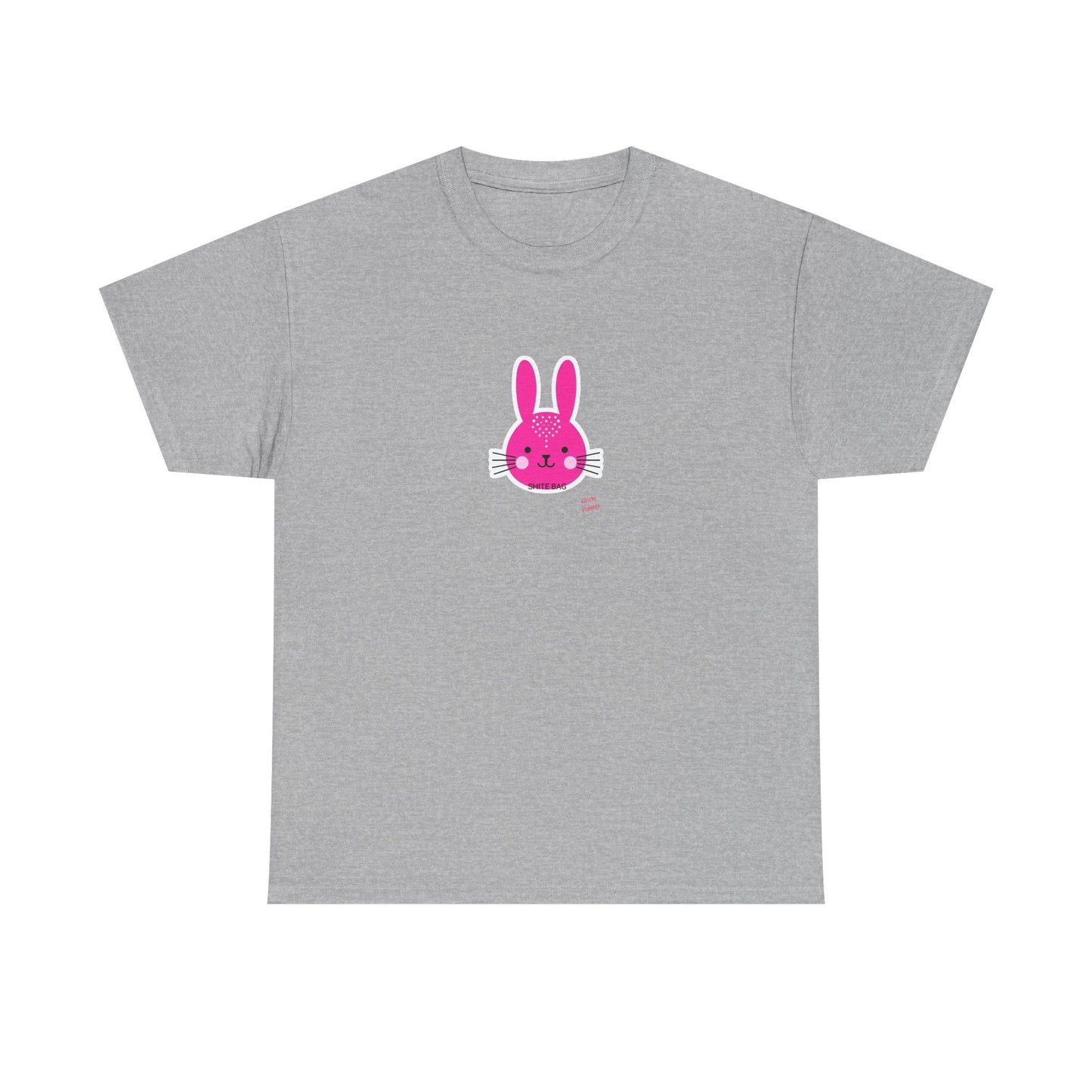 Sh*tebag Bunny Unisex Heavy Cotton Tee - Funny Graphic T-Shirt for Animal Lovers, Streetwear Fashion, Casual Wear, Lighthearted Style