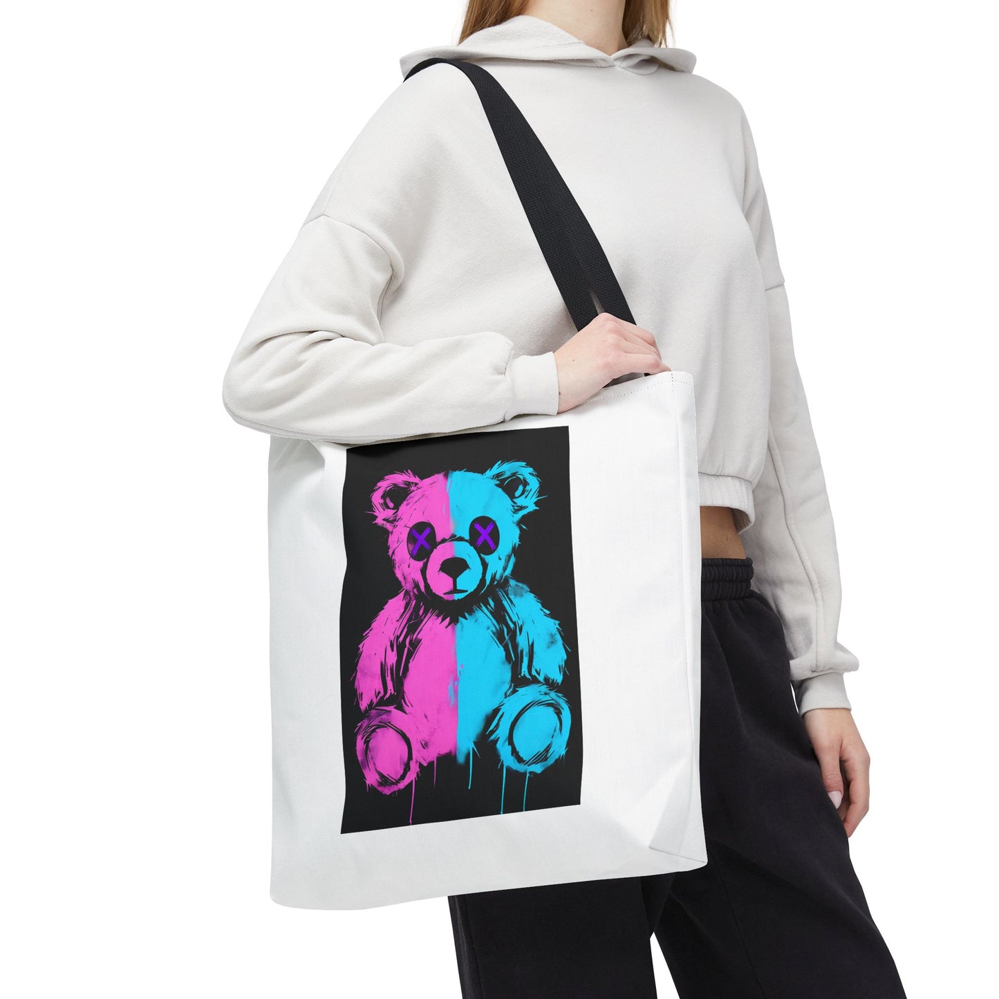 Vibrant Graphic Bear Tote Bag for Trendy Style, Eco-Friendly Shopping, Art Lovers' Gift, Fashion Statement, Everyday Use