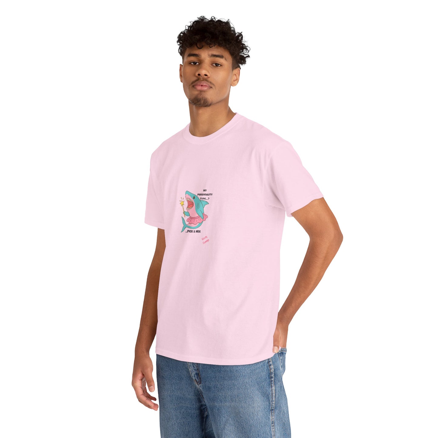 Funny Graphic Shark Tee for Creatives, Unisex Heavy Cotton Shirt, Positive Vibes T-Shirt, Gift for Art Lovers, Spring Fashion Wear