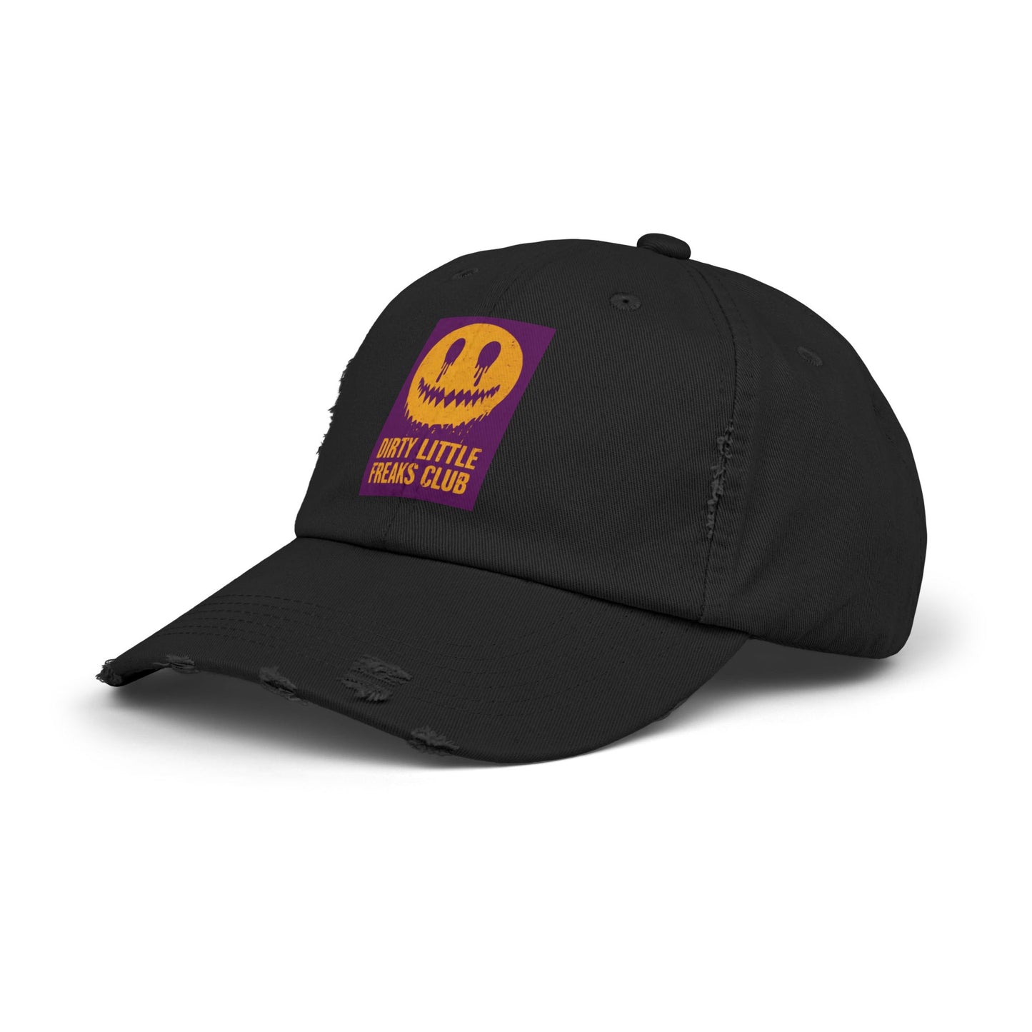 Distressed Cap: Dirty Little Freaks Club | Trendy Hat for Halloween, Vintage Vibe, Unisex Gift, Streetwear Style, Casual Accessory