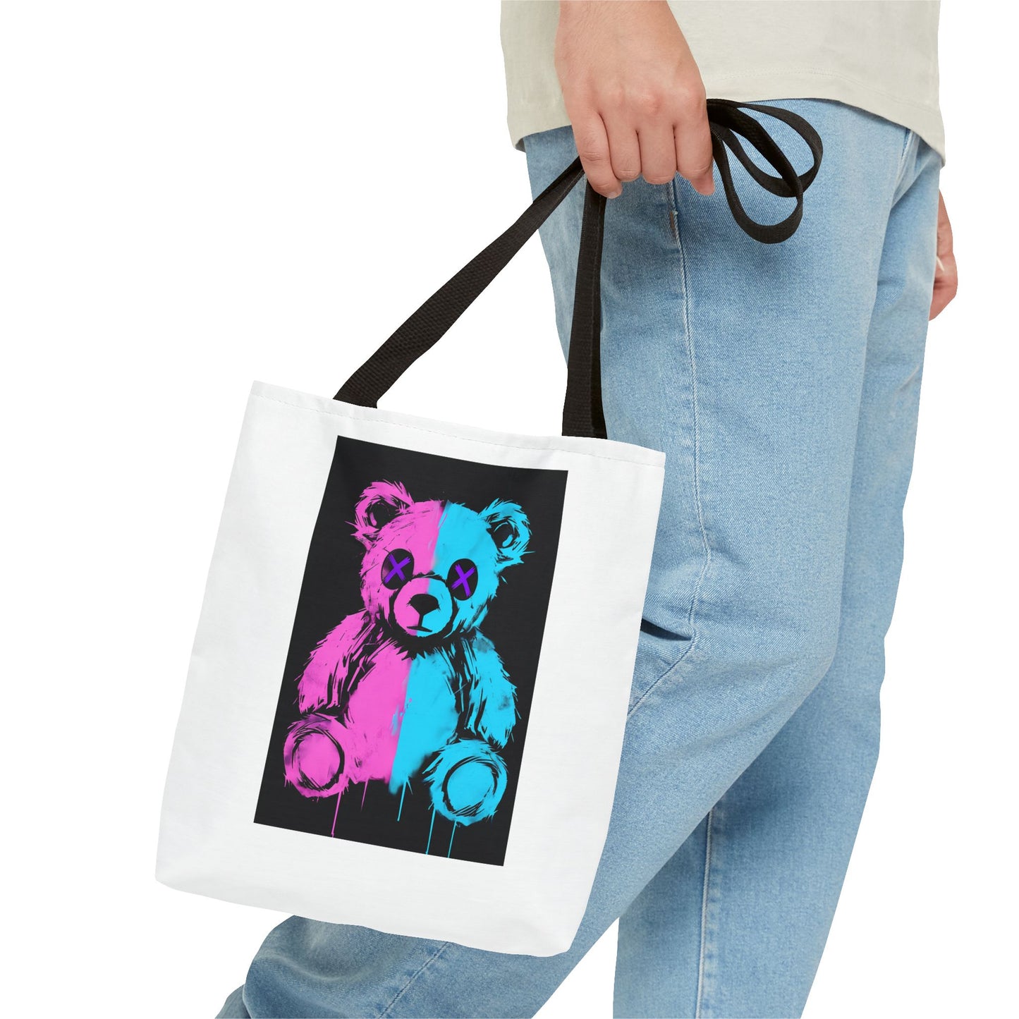 Vibrant Graphic Bear Tote Bag for Trendy Style, Eco-Friendly Shopping, Art Lovers' Gift, Fashion Statement, Everyday Use