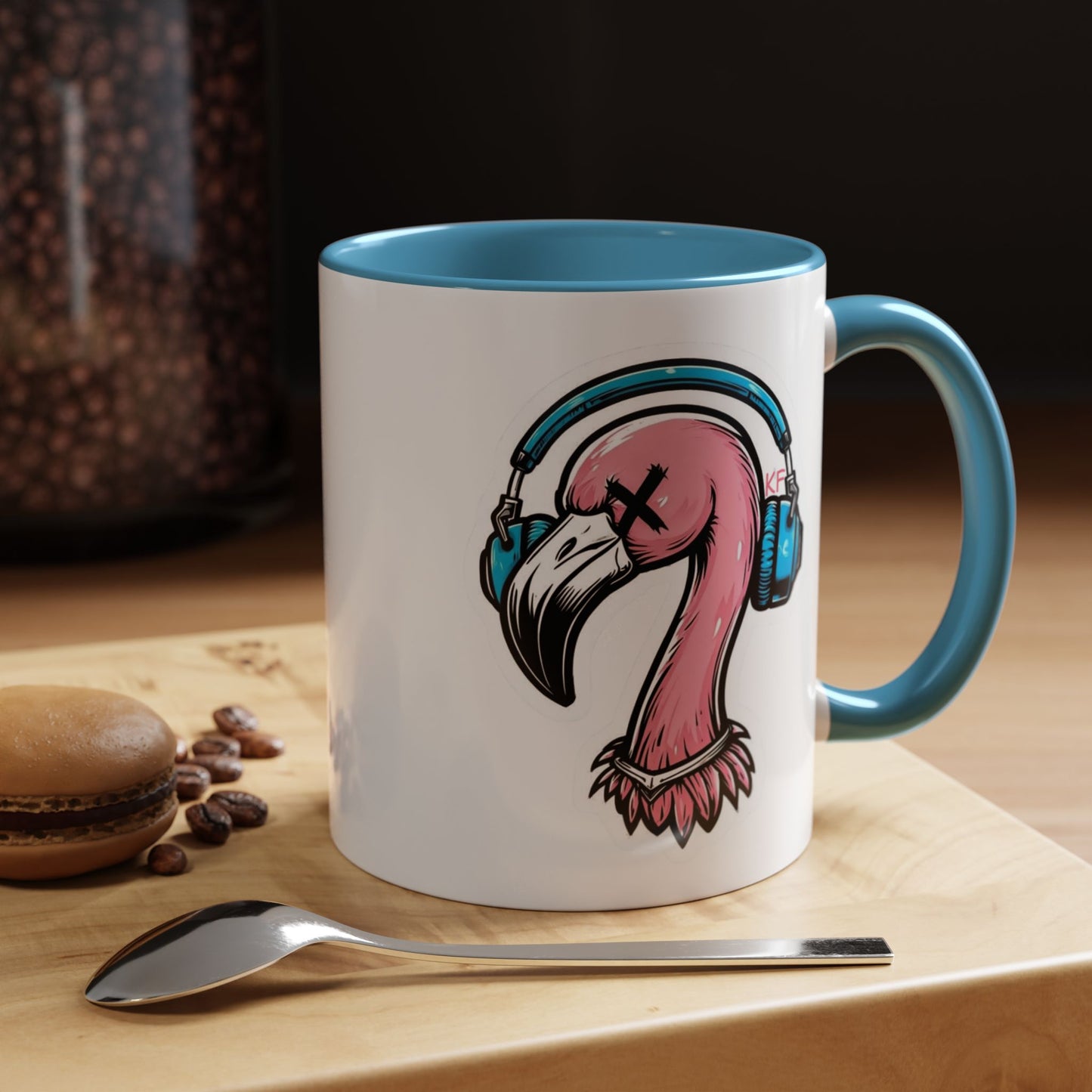 Vibrant Kitschy Flamingo Coffee Mug, Fun Gift for Music Lovers, Stylish Tea Mug, Tropical Drinkware, Unique Housewarming Present