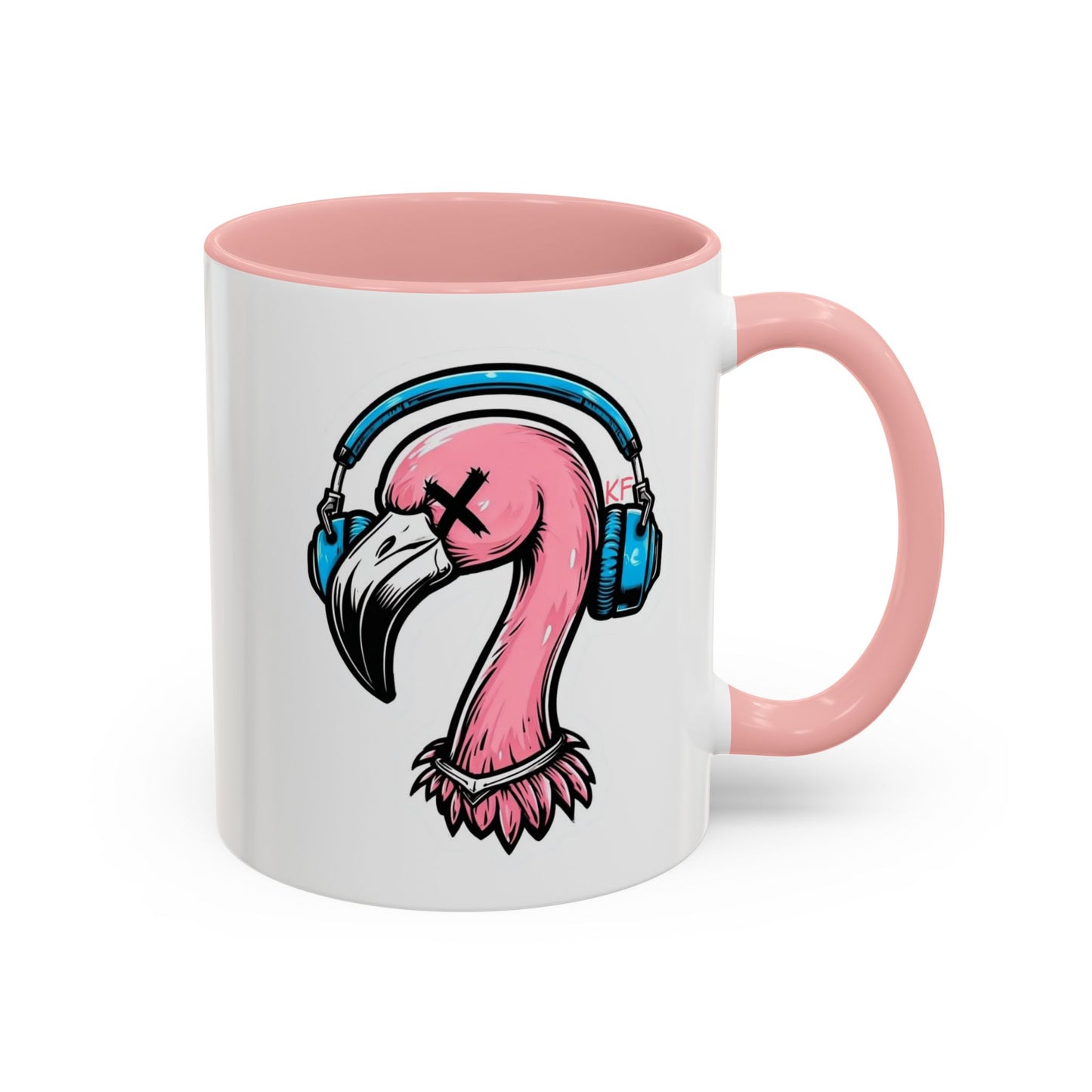 Vibrant Kitschy Flamingo Coffee Mug, Fun Gift for Music Lovers, Stylish Tea Mug, Tropical Drinkware, Unique Housewarming Present