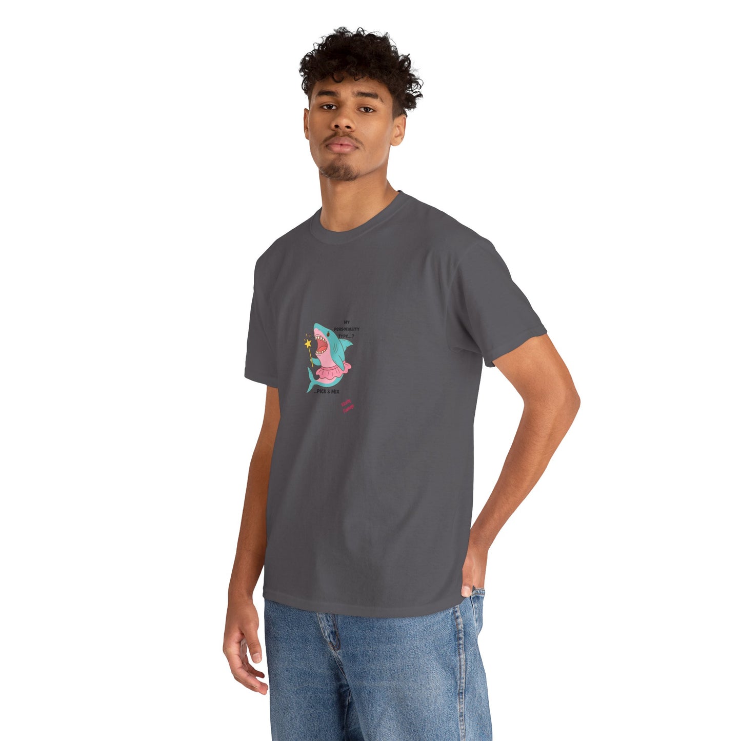 Funny Graphic Shark Tee for Creatives, Unisex Heavy Cotton Shirt, Positive Vibes T-Shirt, Gift for Art Lovers, Spring Fashion Wear