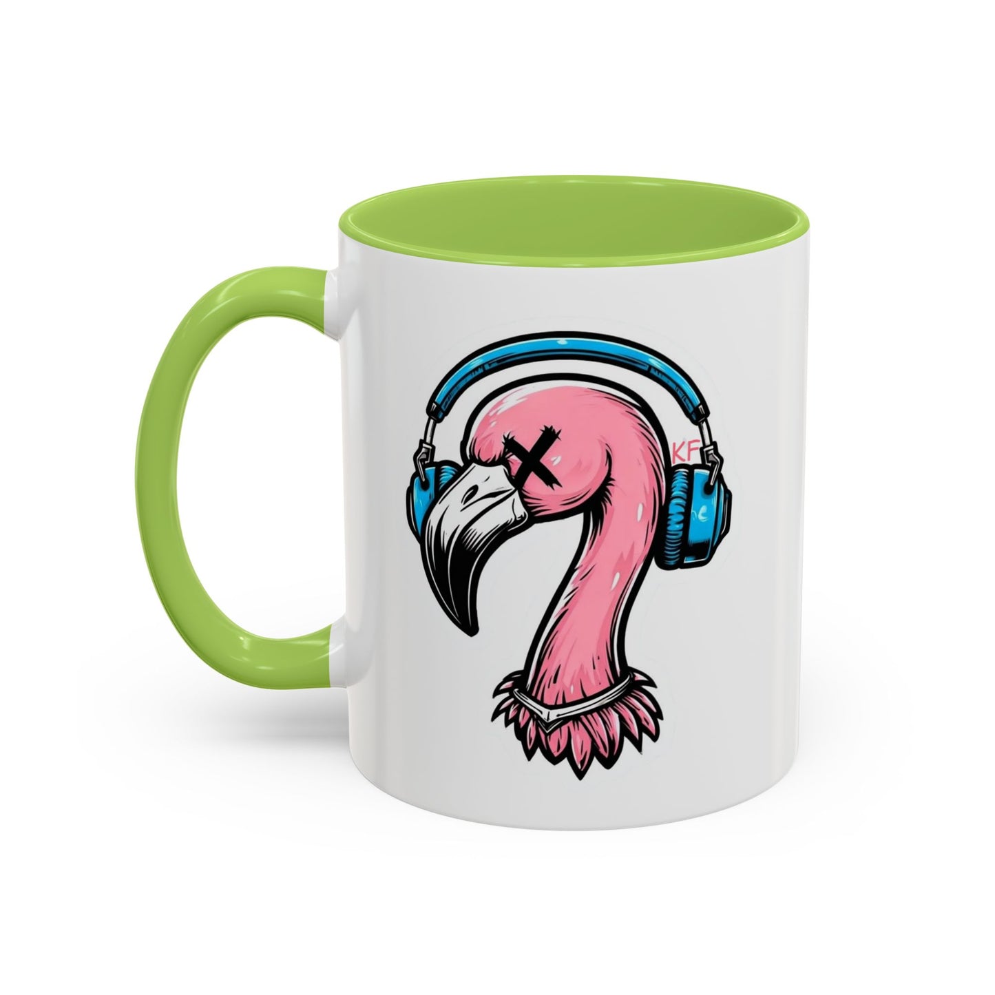 Vibrant Kitschy Flamingo Coffee Mug, Fun Gift for Music Lovers, Stylish Tea Mug, Tropical Drinkware, Unique Housewarming Present