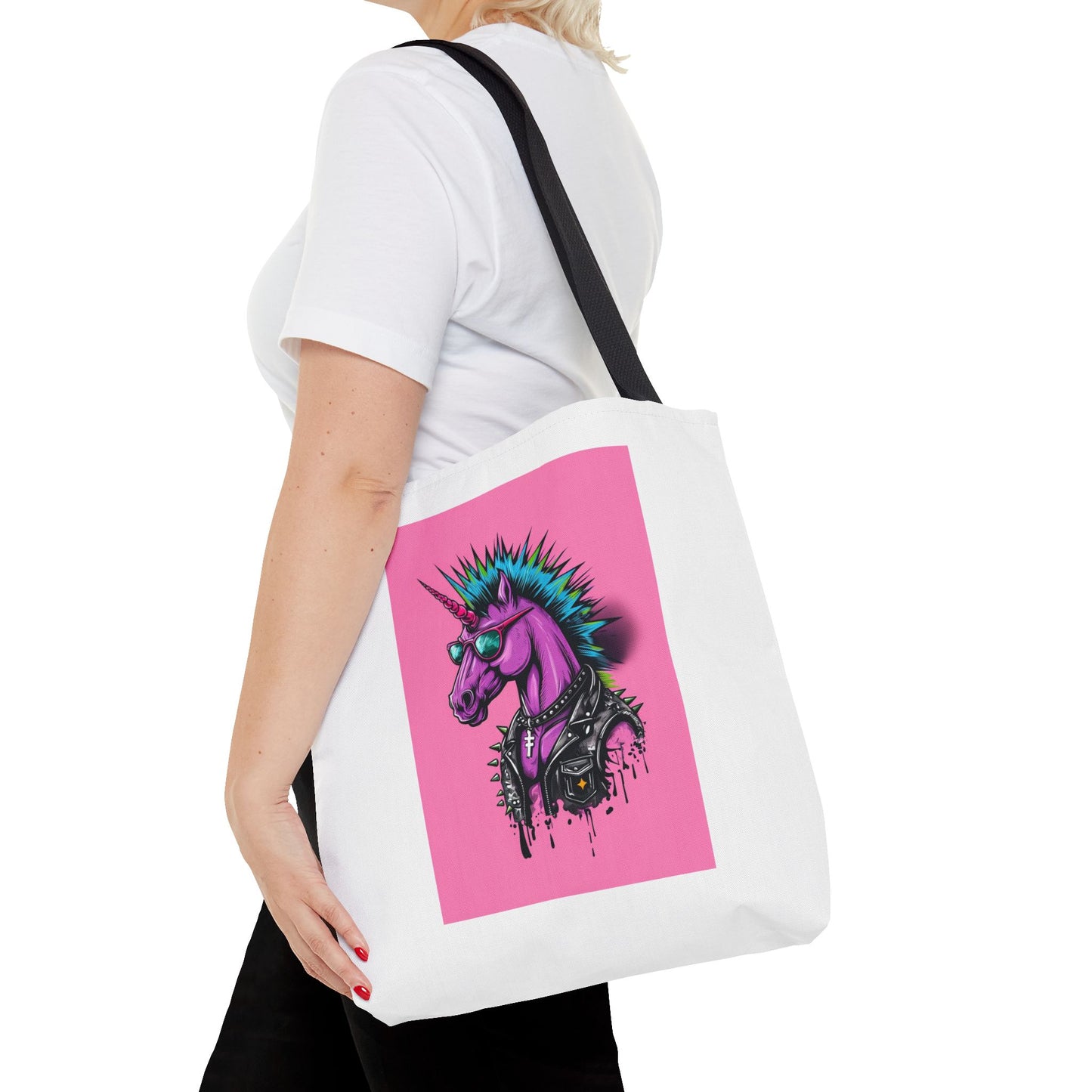 Punky Unicorn Tote Bag, Colourful Canvas Bag for Art Lovers, Perfect Gift for Birthdays, Pride, and Everyday Use