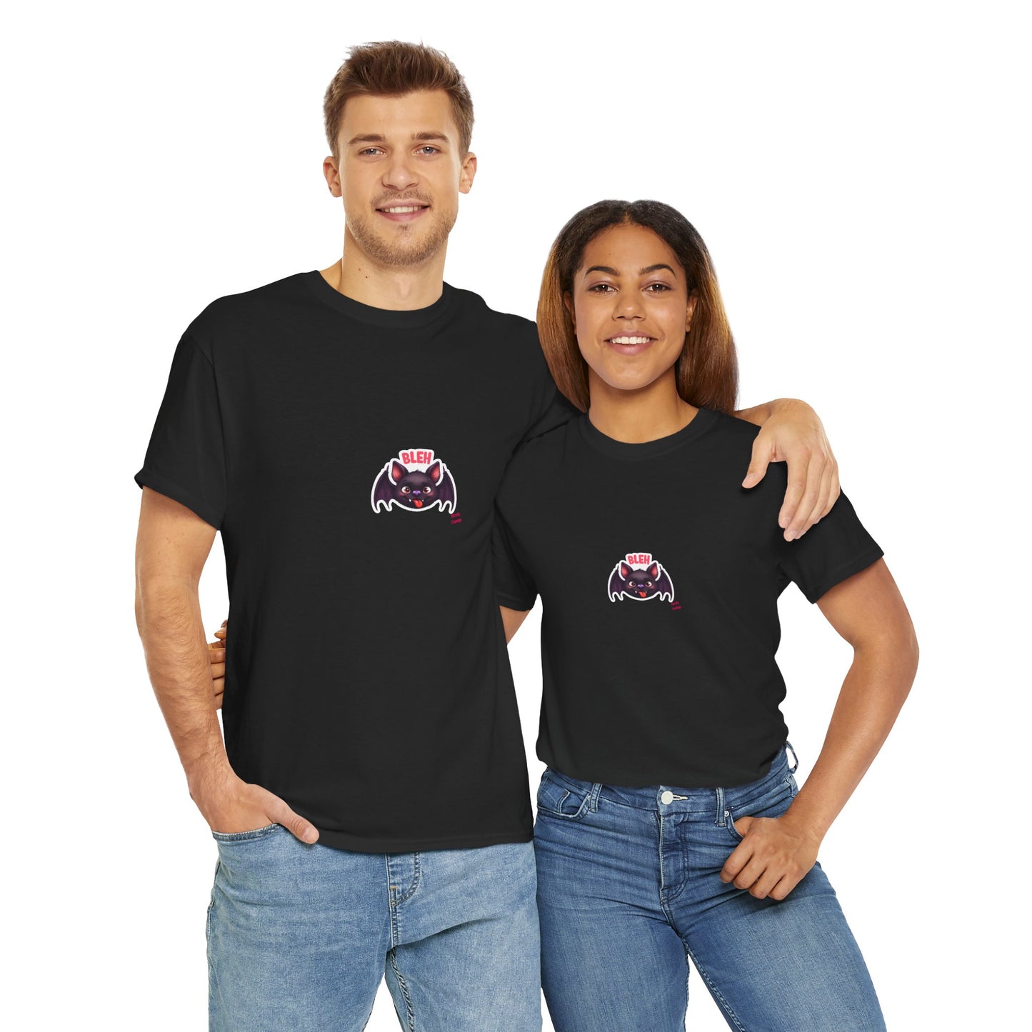 Cute Bat Graphic Unisex Heavy Cotton Tee, Halloween Shirt, Spooky Graphic Tee, Gift for Bat Lovers, Casual Wear, Fall Fashion