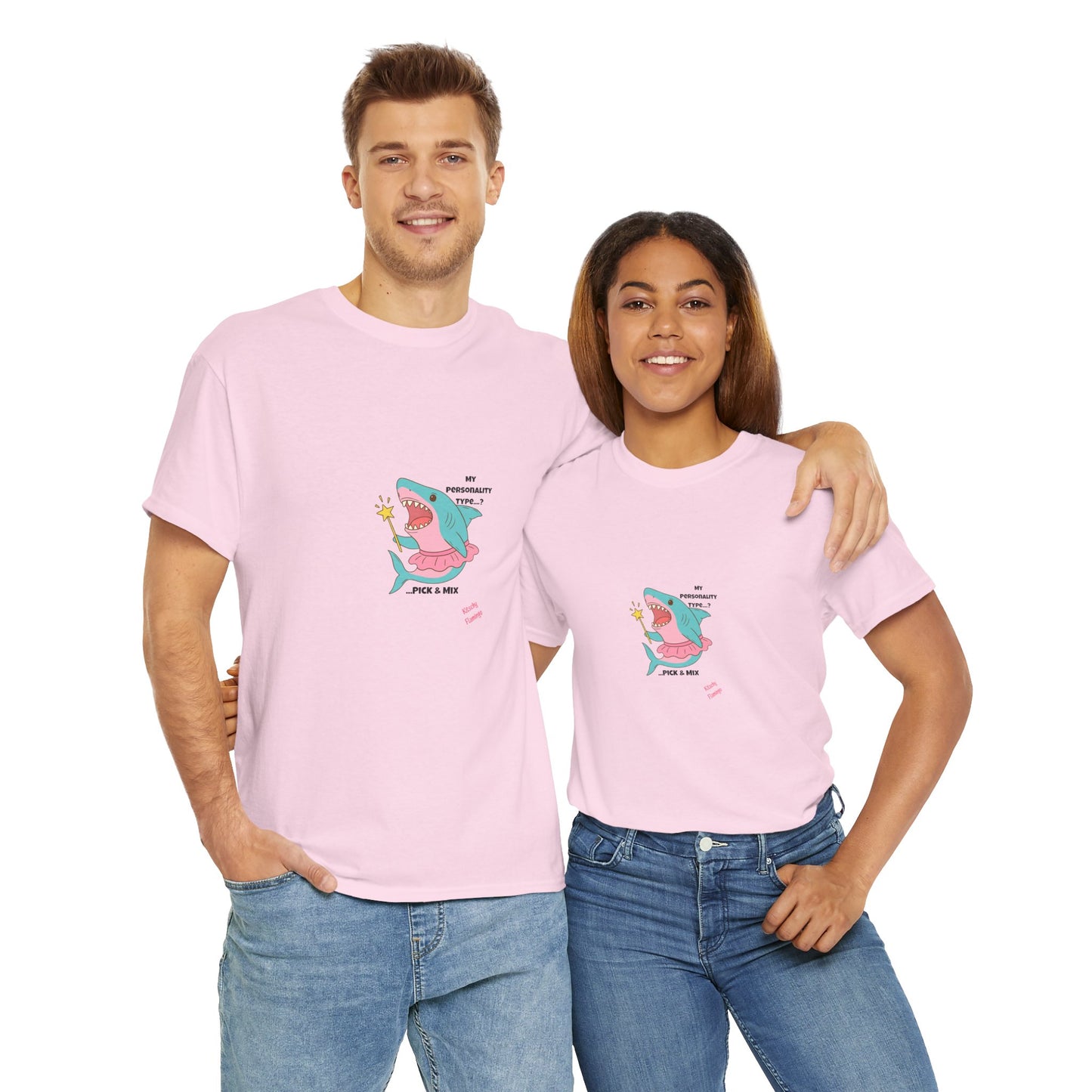 Funny Graphic Shark Tee for Creatives, Unisex Heavy Cotton Shirt, Positive Vibes T-Shirt, Gift for Art Lovers, Spring Fashion Wear