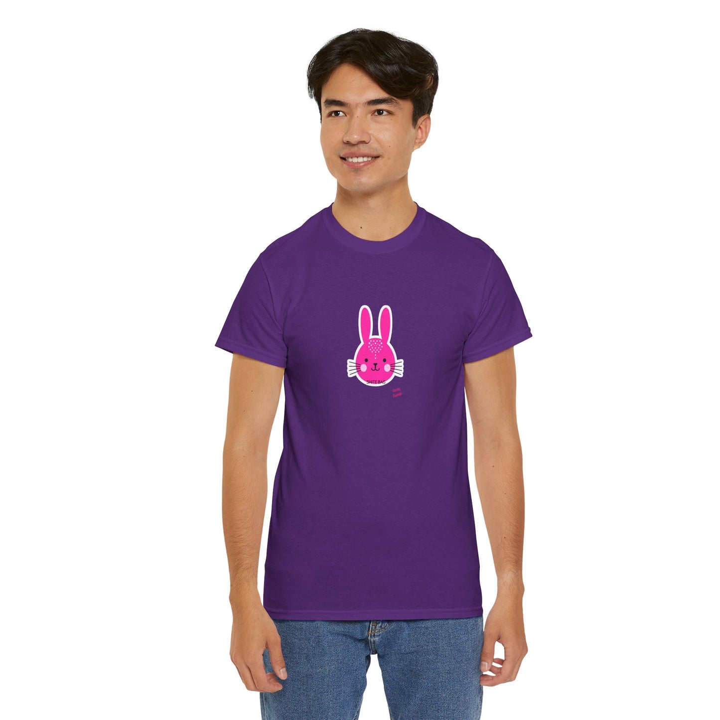 Sh*tebag Bunny Unisex Heavy Cotton Tee - Funny Graphic T-Shirt for Animal Lovers, Streetwear Fashion, Casual Wear, Lighthearted Style