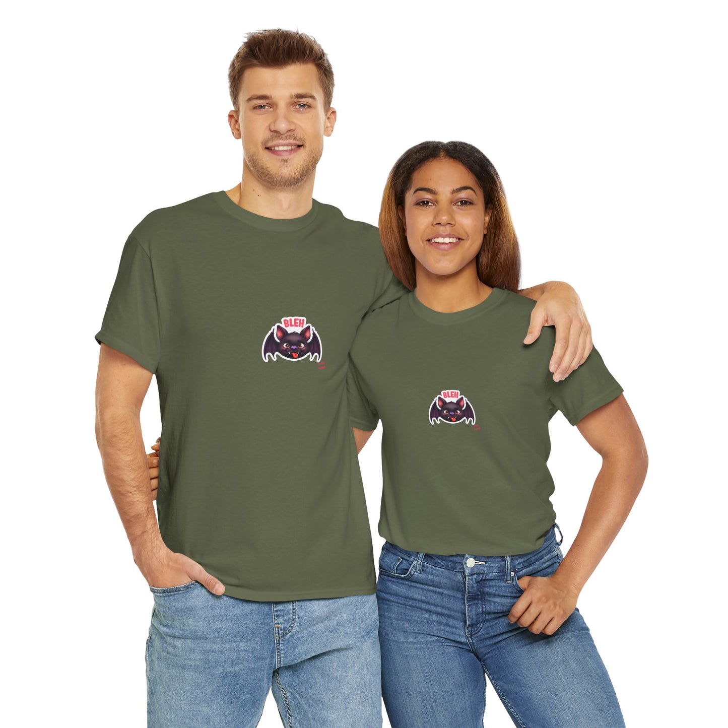 Cute Bat Graphic Unisex Heavy Cotton Tee, Halloween Shirt, Spooky Graphic Tee, Gift for Bat Lovers, Casual Wear, Fall Fashion