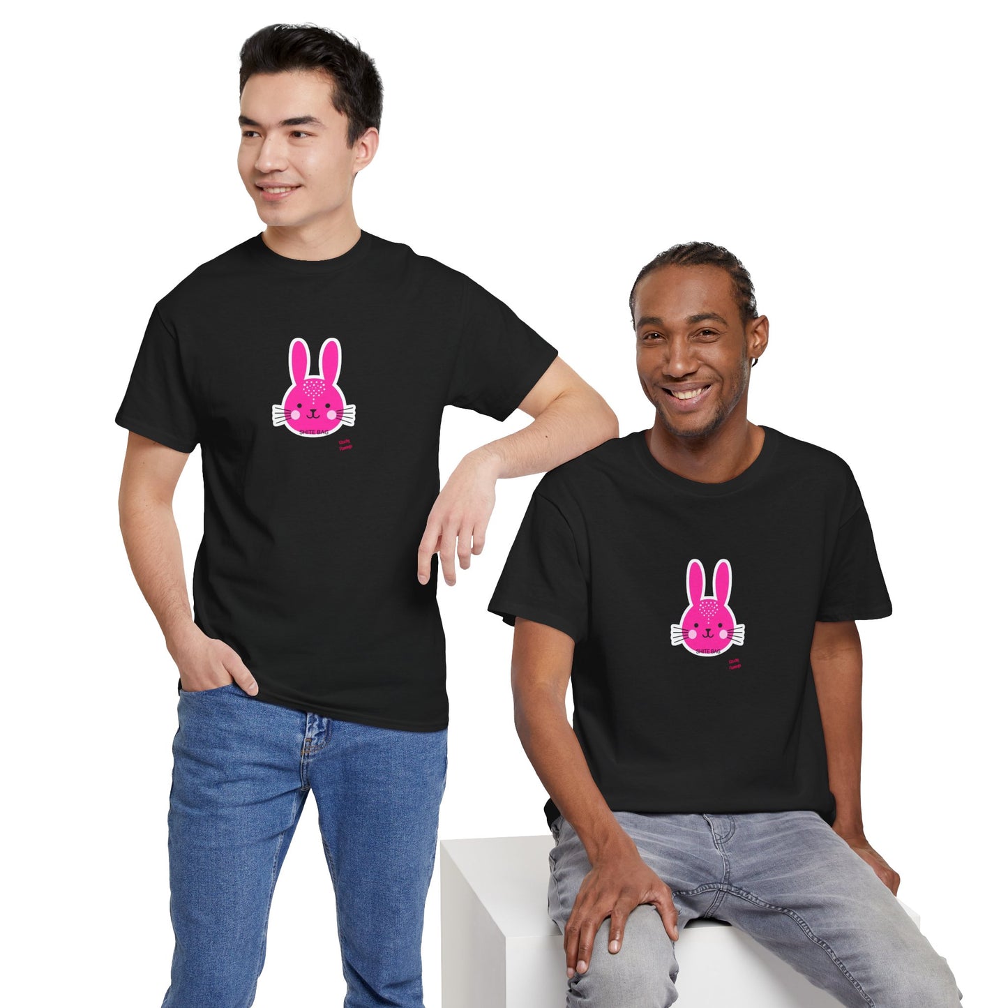 Sh*tebag Bunny Unisex Heavy Cotton Tee - Funny Graphic T-Shirt for Animal Lovers, Streetwear Fashion, Casual Wear, Lighthearted Style