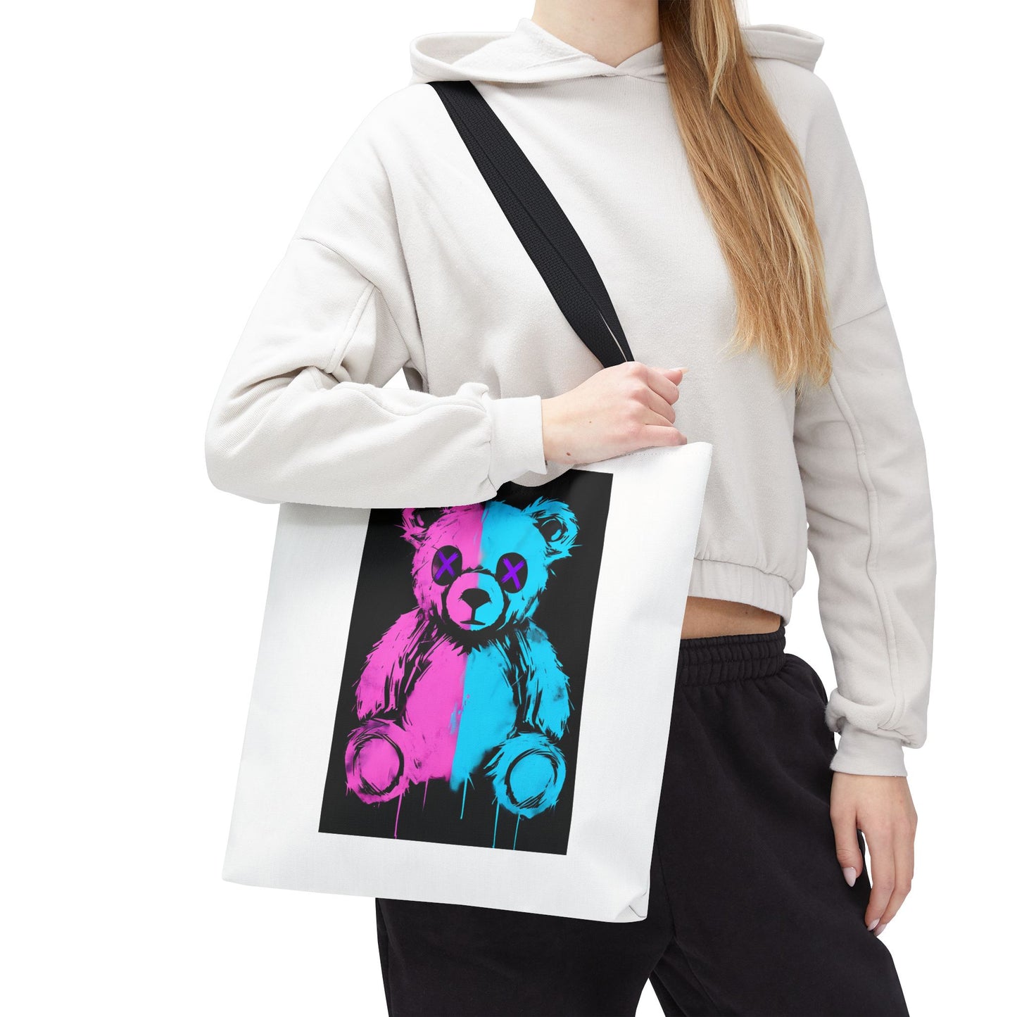 Vibrant Graphic Bear Tote Bag for Trendy Style, Eco-Friendly Shopping, Art Lovers' Gift, Fashion Statement, Everyday Use